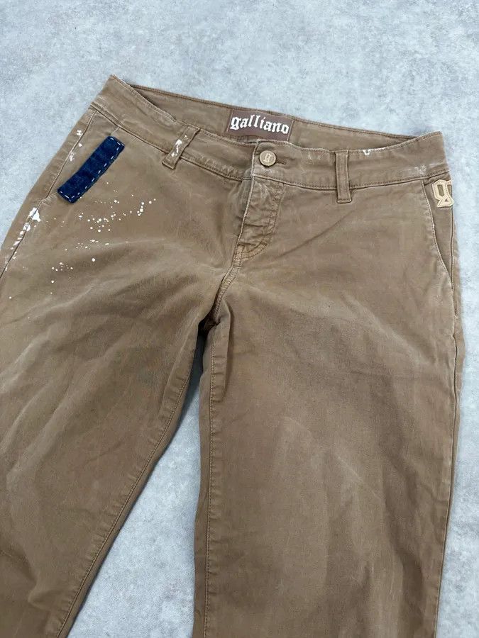 John Galliano 2010s John Galliano Skinny Beige UK Flag Pocket Pants Size US 30 / EU 46 - 6 Thumbnail