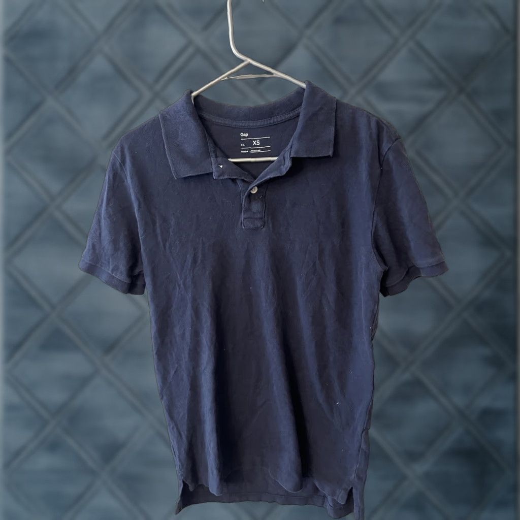 Gap GAP Polo Shirt Mens XS Navy Short Sleeve Stretch Polo Shirt Blue Knit Solid Vintage No Size US XS / EU 42 / 0 - 1 Thumbnail