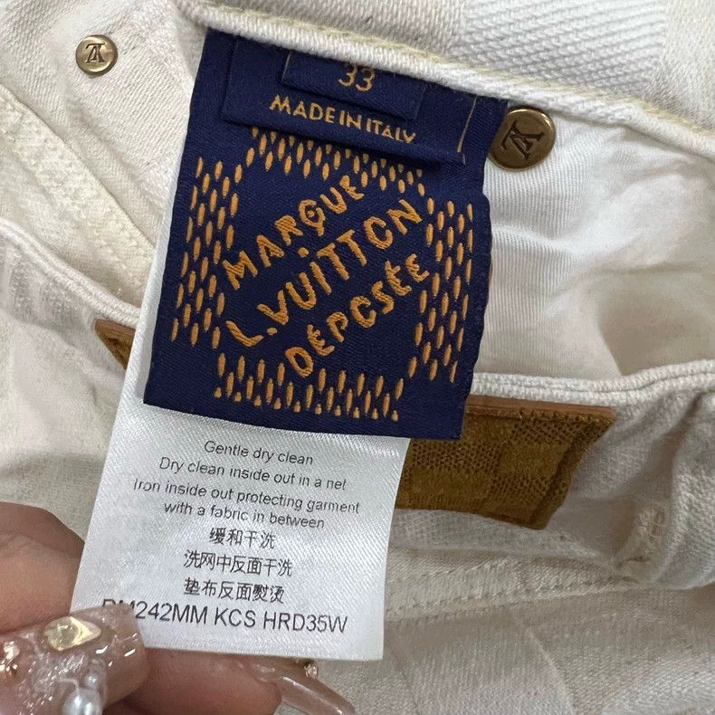 Louis Vuitton Louis Vuitton Beige plaid jacquard jeans 2501-Nextarrow Size US 33 - 6 Thumbnail