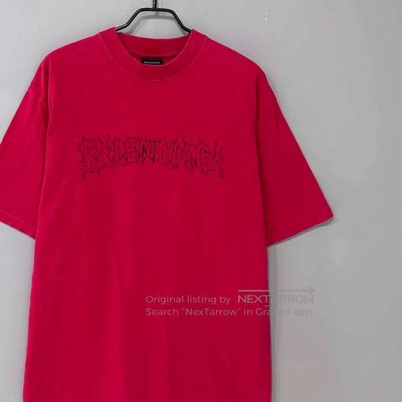 Balenciaga Balenciaga Red flame burst crack short sleeve Size US XS / EU 42 / 0 - 3 Thumbnail