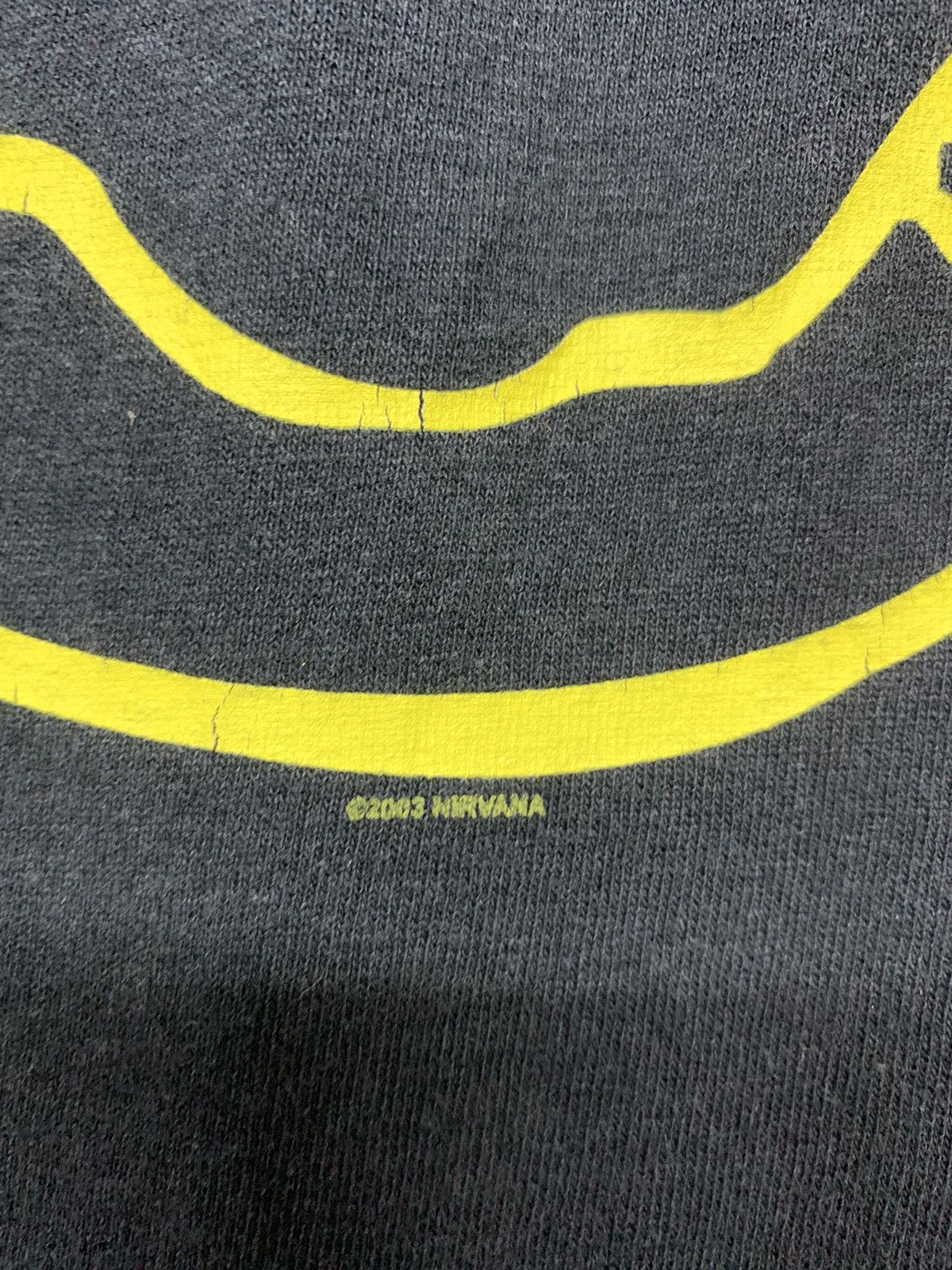 Band Tees × Nirvana × Vintage Vintage Y2K Nirvana Smiley By Anvil T Shirt Size US S / EU 44-46 / 1 - 5 Thumbnail
