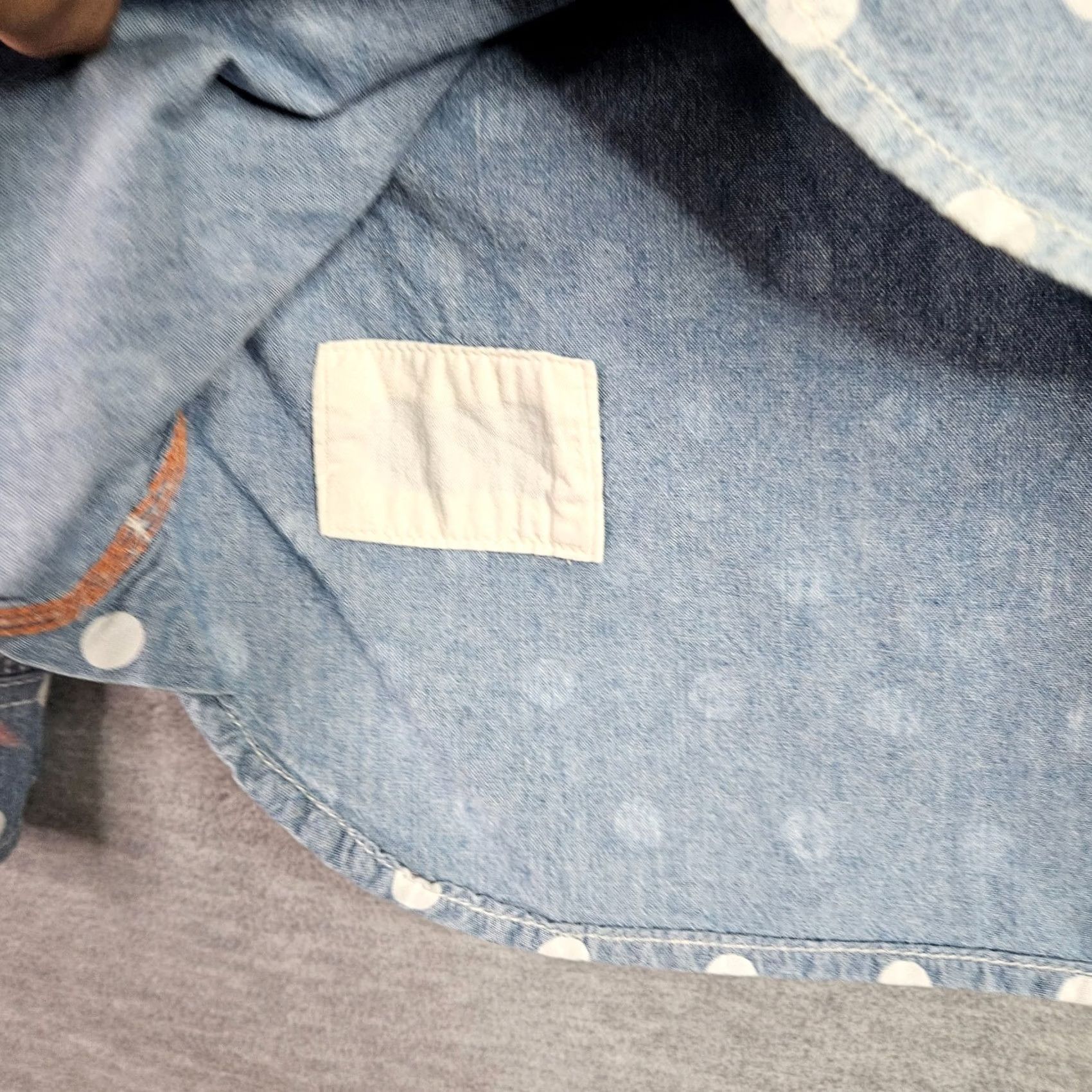 Vintage Tobila Shirt Women’s Polka Dot Chambray Button Front Long Sleeve XS Blue Regular Size XS / US 0-2 / IT 36-38 - 3 Thumbnail