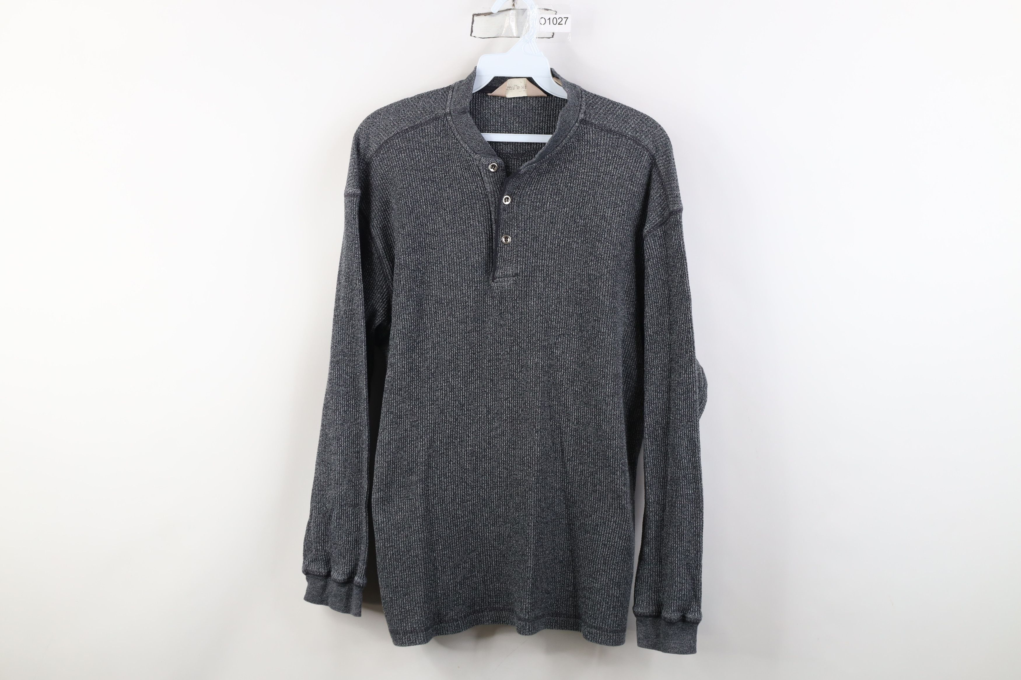 Vintage Vintage 90s Y2K Streetwear Knit Long Sleeve Henley T-Shirt Size US L / EU 52-54 / 3 - 1 Thumbnail