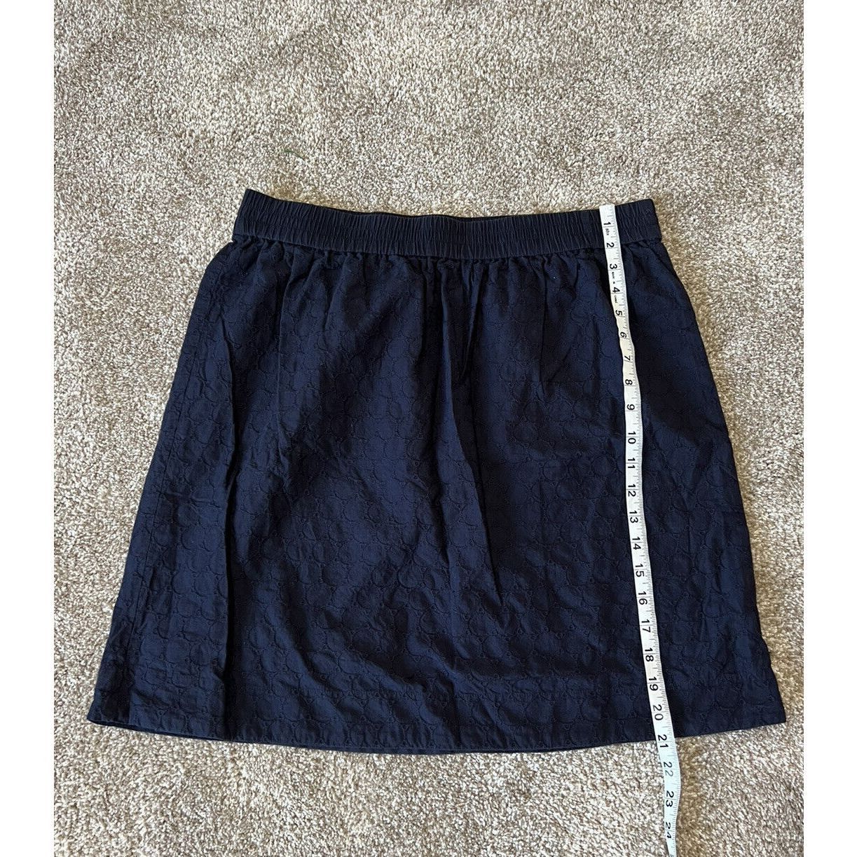 Other Talbots Women Skirt Black Cotton Embroidered Elastic Waist s Size 30" / US 8 / IT 44 - 4 Thumbnail