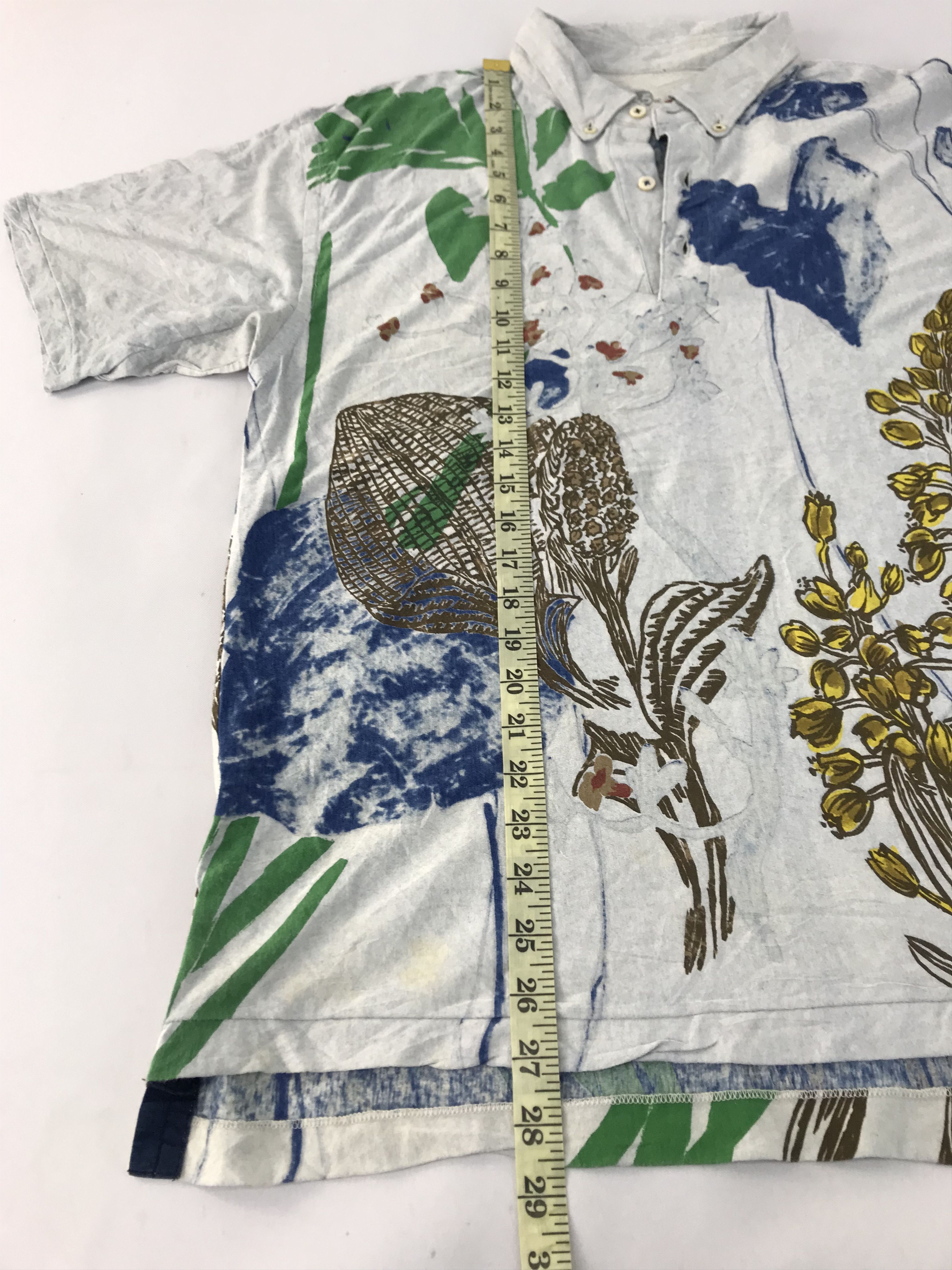 45rpm 90s 45 Rpm Polo Tee T-Shirt Floral Style Design Size US L / EU 52-54 / 3 - 9 Thumbnail