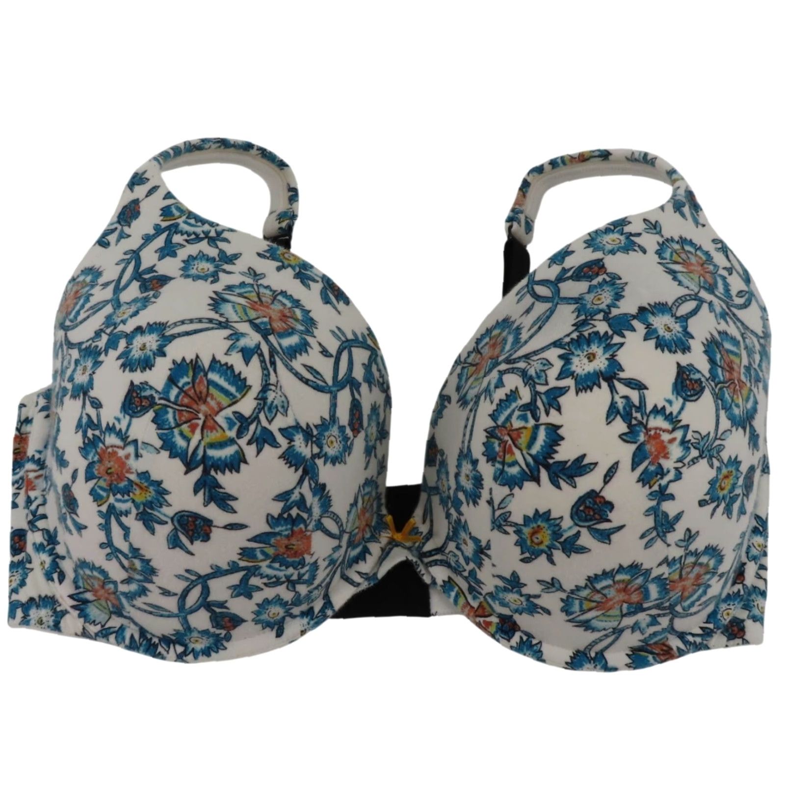 Vintage Cacique Bra Women Plus Size 40G Plunge Underwire Padded Floral White Blue Flower Shirt Style Womens Size ONE SIZE - 2 Thumbnail
