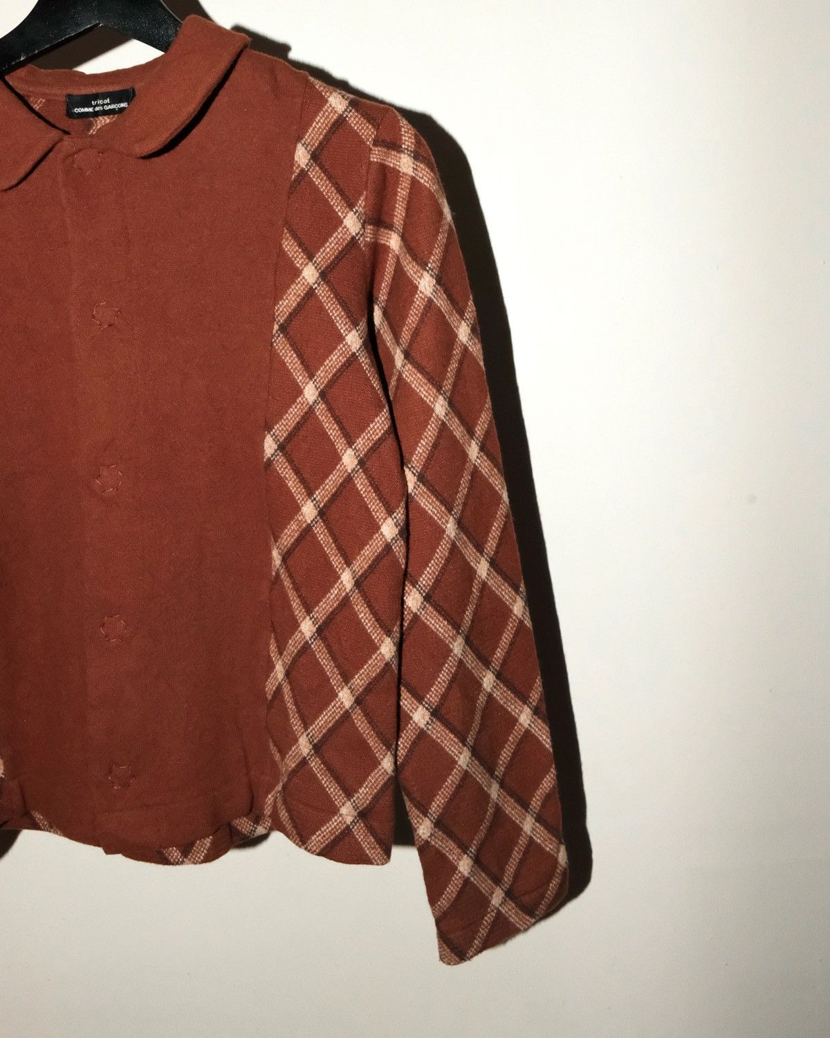 Tricot Comme des Garcons tricot COMME des GARCONS PATCH PLAID WOOL JACKET Size M / US 6-8 / IT 42-44 - 6 Thumbnail