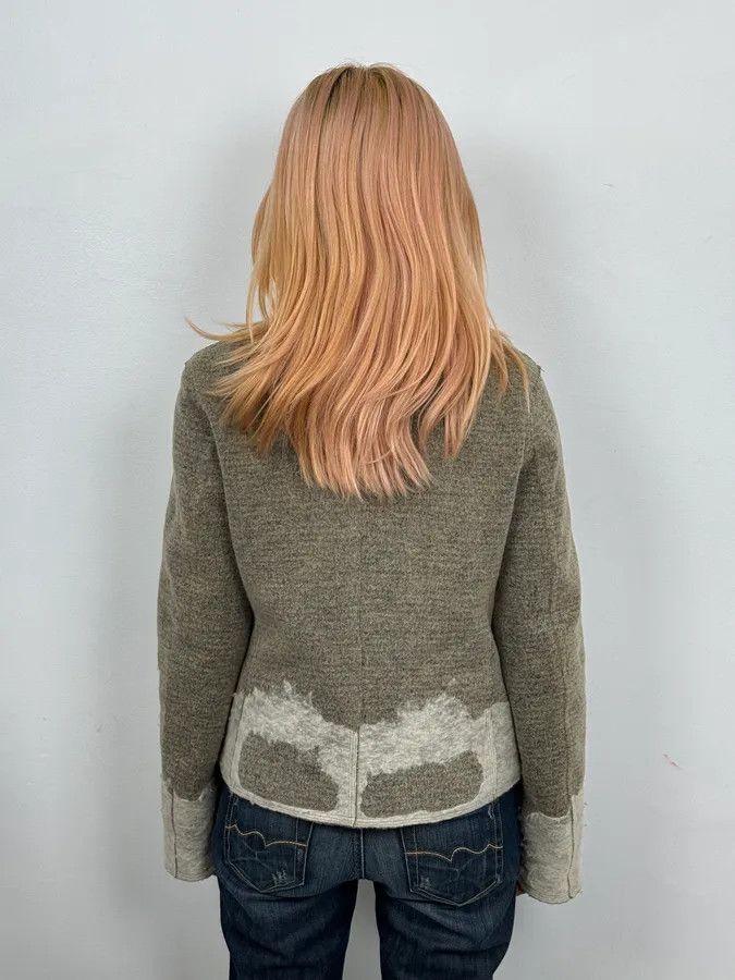 Marithe + Francois Girbaud 2000s Marithé + François Girbaud Skeleton beige Wool Jacket Size S / US 4 / IT 40 - 3 Thumbnail