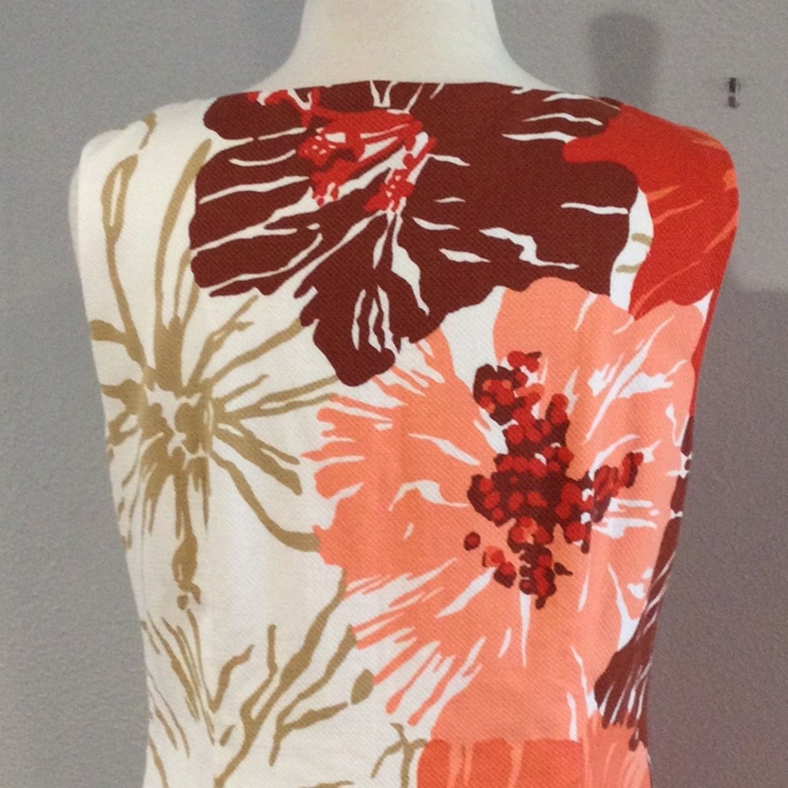 Other Talbots Lined White/Floral Midi Shift Dress Size 12 Size XL / US 12-14 / IT 48-50 - 8 Thumbnail