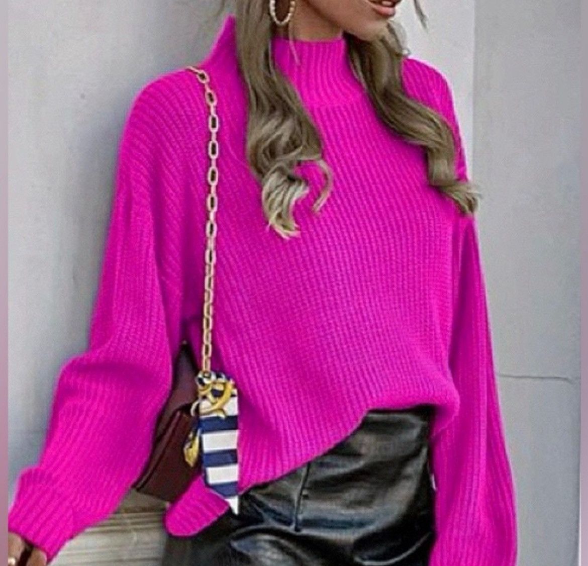 Designer × Other NWT, Lavishly Paris Ribbed Knit Mock Neck Sweater. Size M / US 6-8 / IT 42-44 - 4 Thumbnail