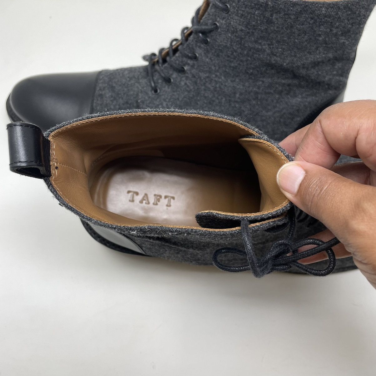 TAFT Taft Jack Boots Size 48 Gray Wool Black Leather Size US 15 / EU 48 - 10 Thumbnail
