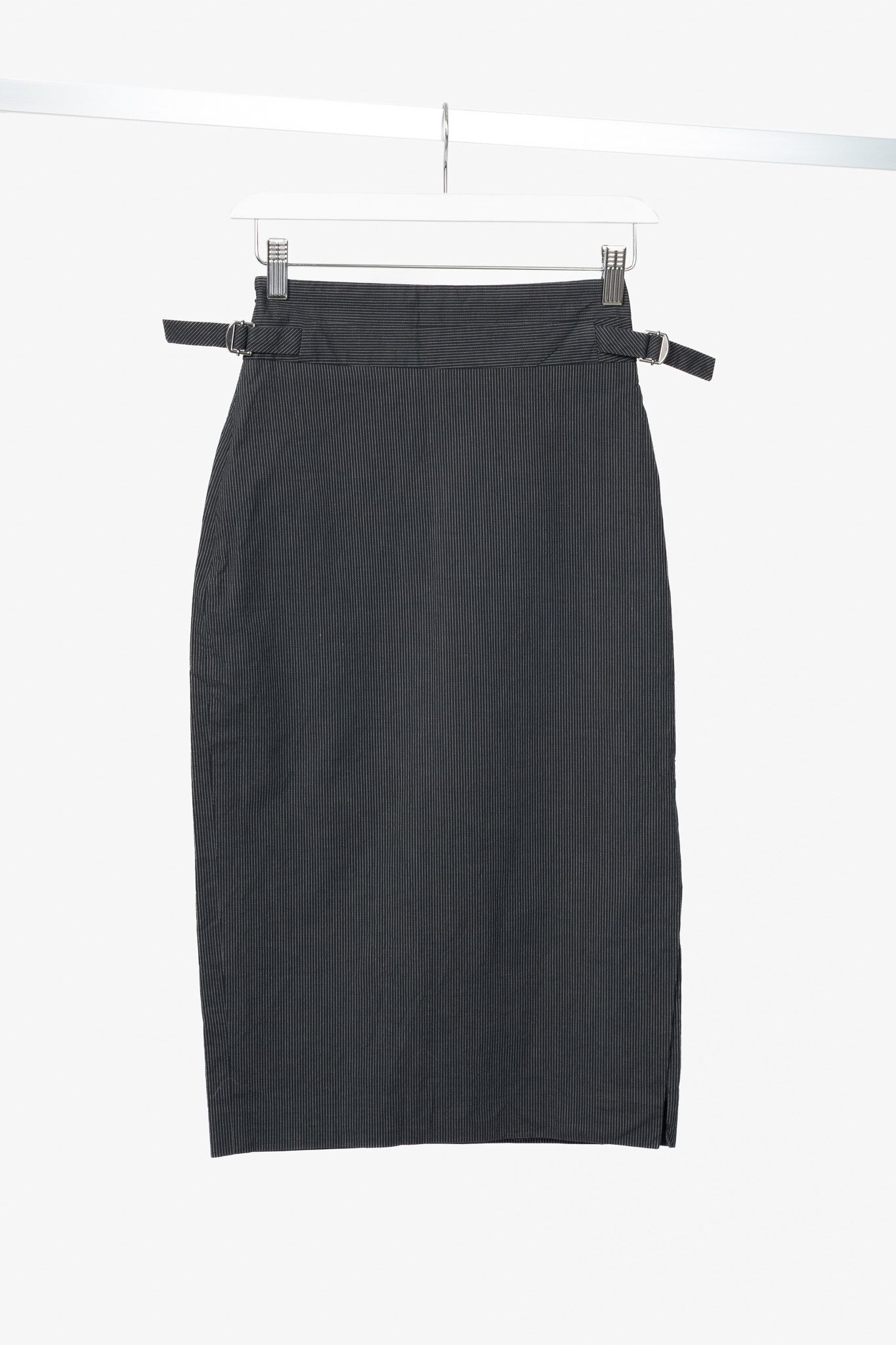 Paul Smith Paul Smith Black Label Charcoal Pinstripe Pencil Skirt Size 26" / US 2 / IT 38 - 1 Thumbnail