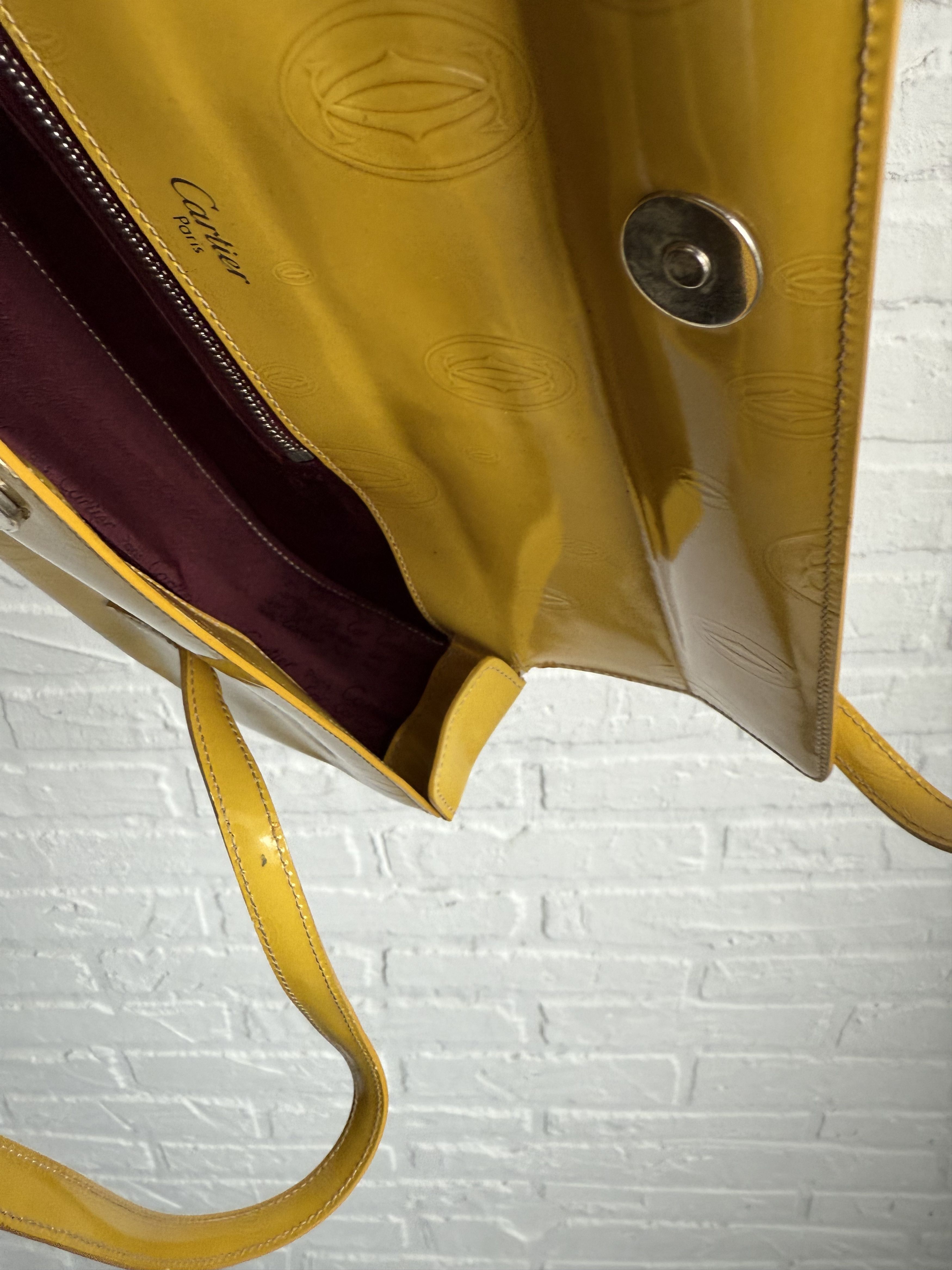 Cartier Vintage Cartier yellow patent leather monogram shoulder bag Size ONE SIZE - 13 Thumbnail