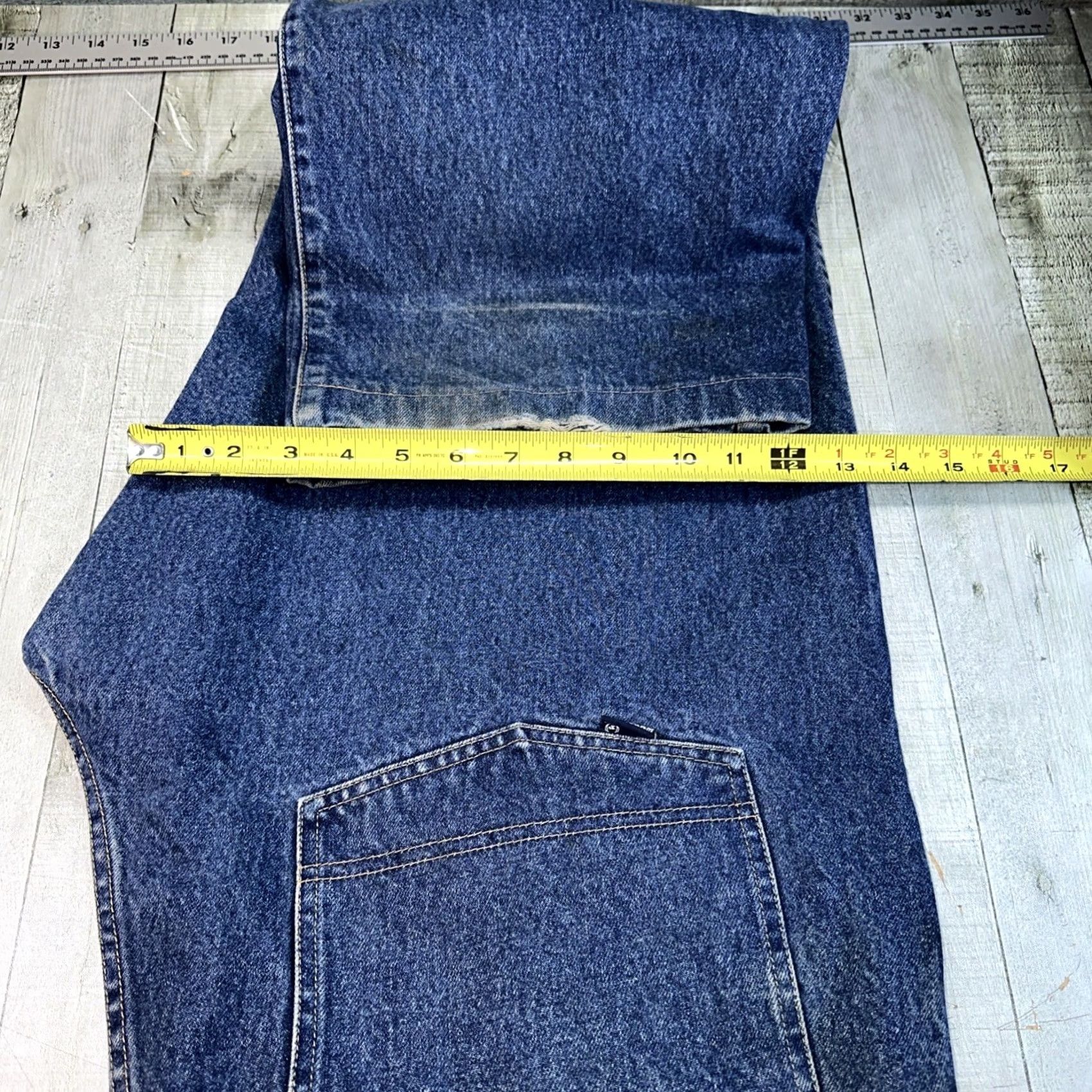 Phat Farm VINTAGE Phat Farm Jeans 38X33 Mens Denim Wide-Leg Baggy 90s Blue Dark Wash Jeans Retro Hip Hop Streetwear Urban Logo Size US 38 / EU 54 - 8 Thumbnail