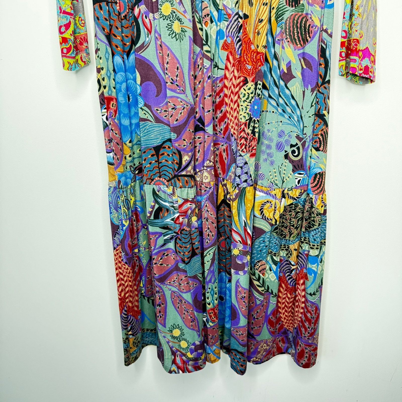 Johnny Was JOHNNY WAS Madison 3/4 Sleeve V Neckline Patterned Dress Size S / US 4 / IT 40 - 7 Thumbnail