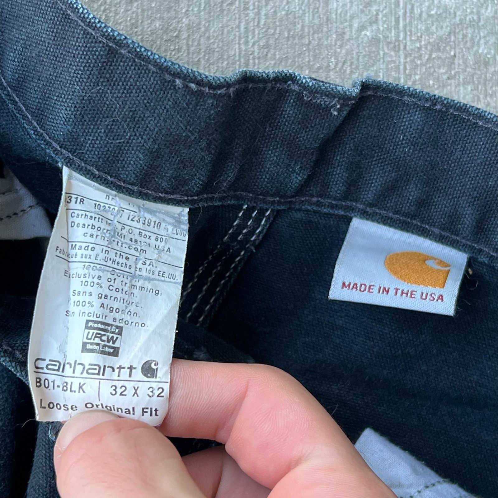 Carhartt × Vintage Carhartt faded black double knee work wear carpenter pants Size US 31 - 7 Thumbnail