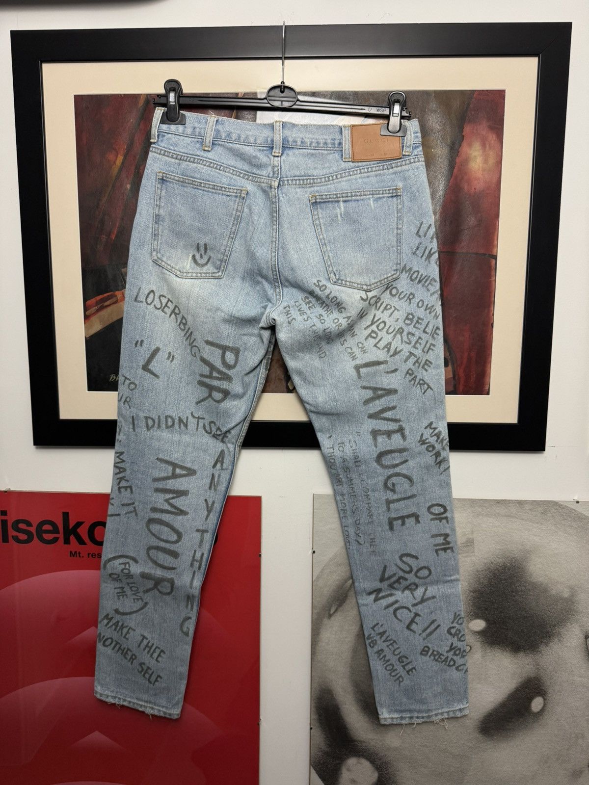 Gucci Gucci Punk Rock Scribble Denim Designer Jeans Avant Garde Size US 30 / EU 46 - 2 Thumbnail