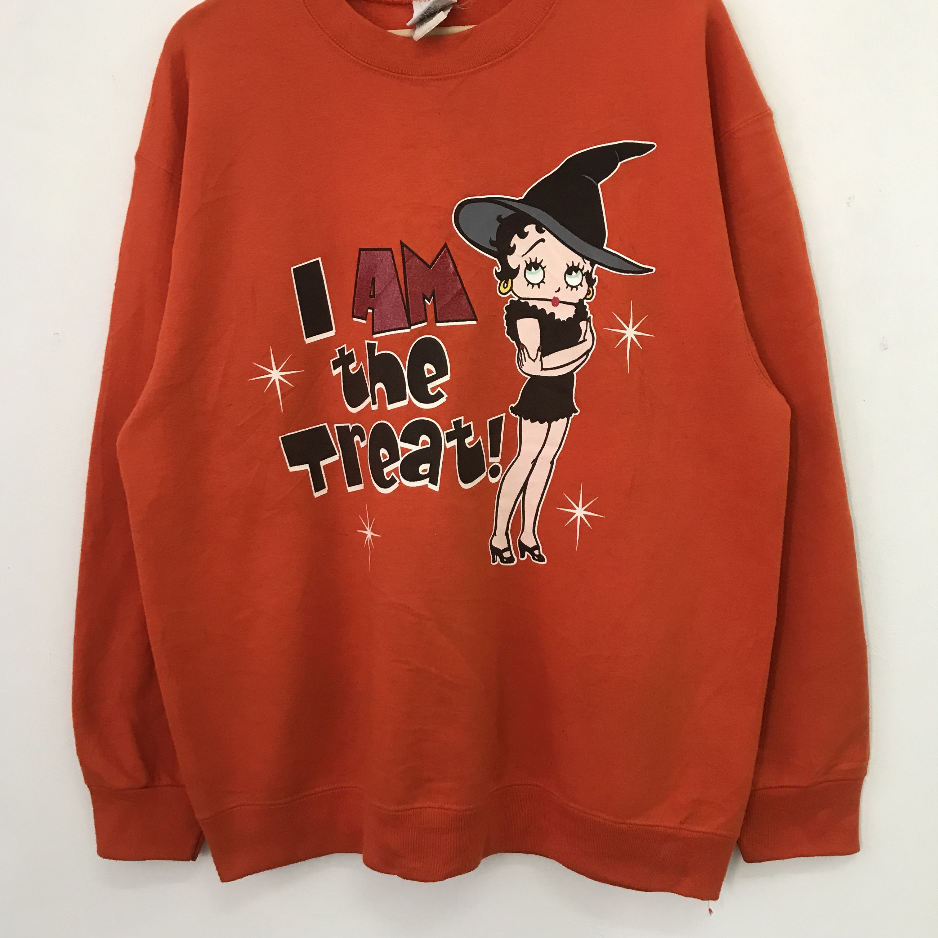 Vintage Vintage Betty Boop Cartoon Orange Sweatshirt - 540 Size US M / EU 48-50 / 2 - 3 Thumbnail