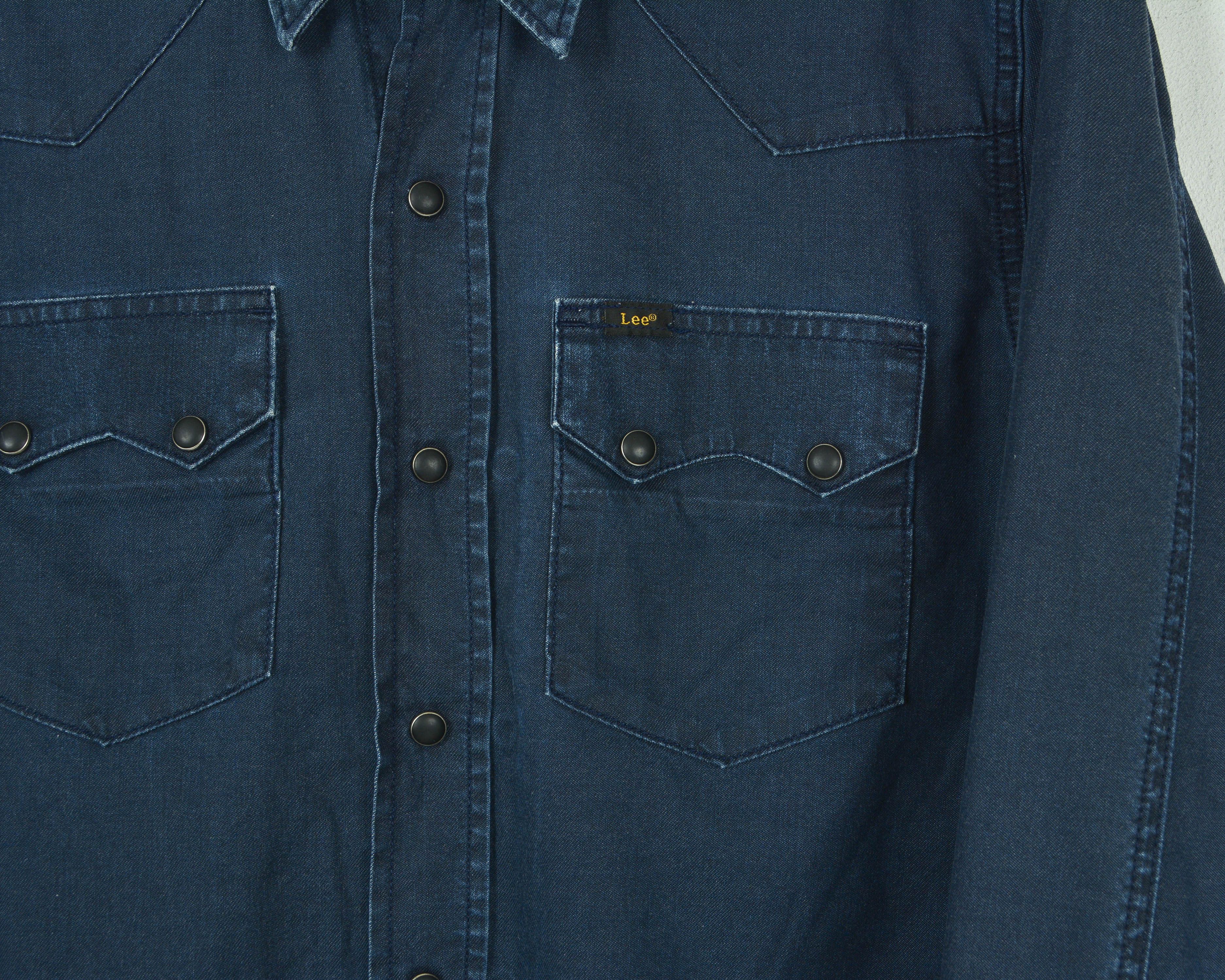 Lee Rider Shirt M Pearl Snap Western Denim Casual Cowboy Top Size US M / EU 48-50 / 2 - 3 Thumbnail