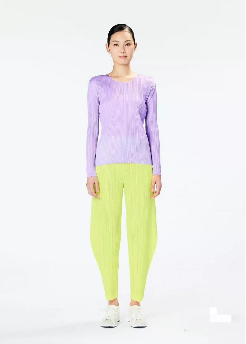 Issey Miyake Issey Miyake size:4 Purple pleated long-sleeved shirt Size S / US 4 / IT 40 - 1 Thumbnail