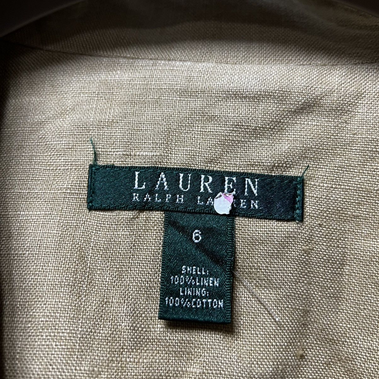 Ralph Lauren Lauren Ralph Lauren 100% Linen Two Button Tan Blazer Jacket Size XS / US 0-2 / IT 36-38 - 13 Thumbnail