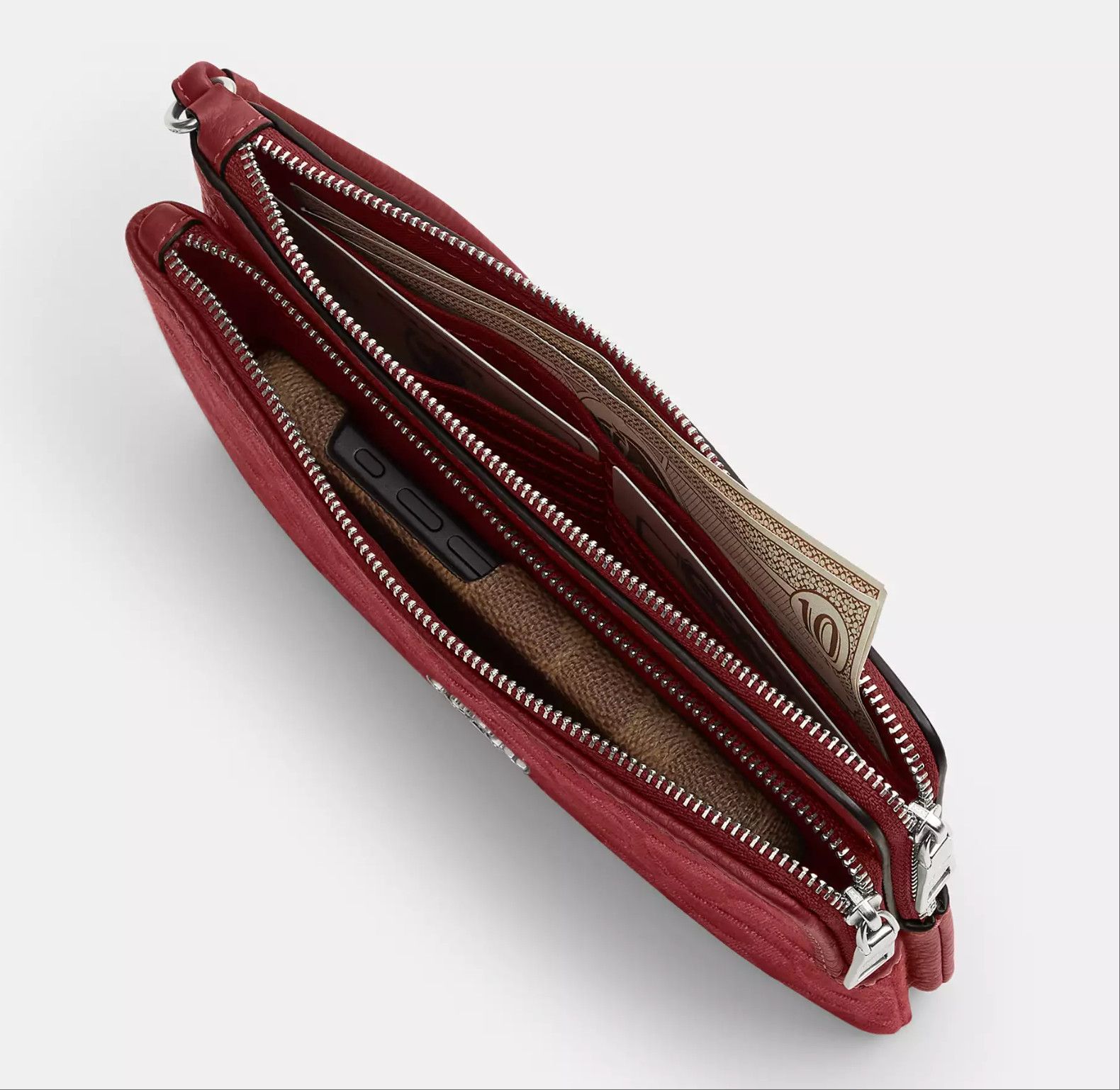 Coach Double Zip Wallet In Signature Denim CDN22 Size ONE SIZE - 10 Thumbnail