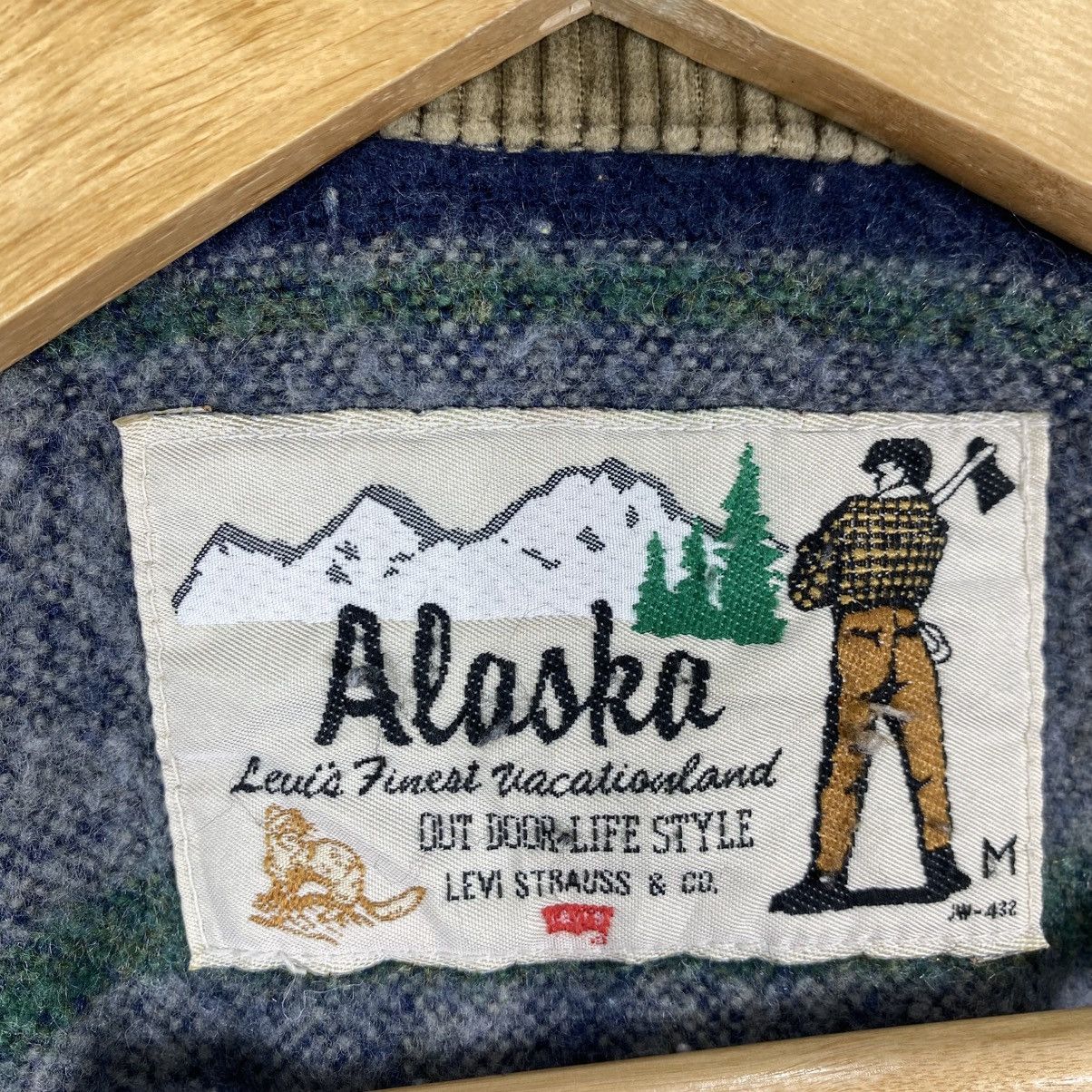 Levi's Vtg 80s Levi's Alaska Outdoor Club Blanket Jacket Khaki M Size US M / EU 48-50 / 2 - 6 Thumbnail