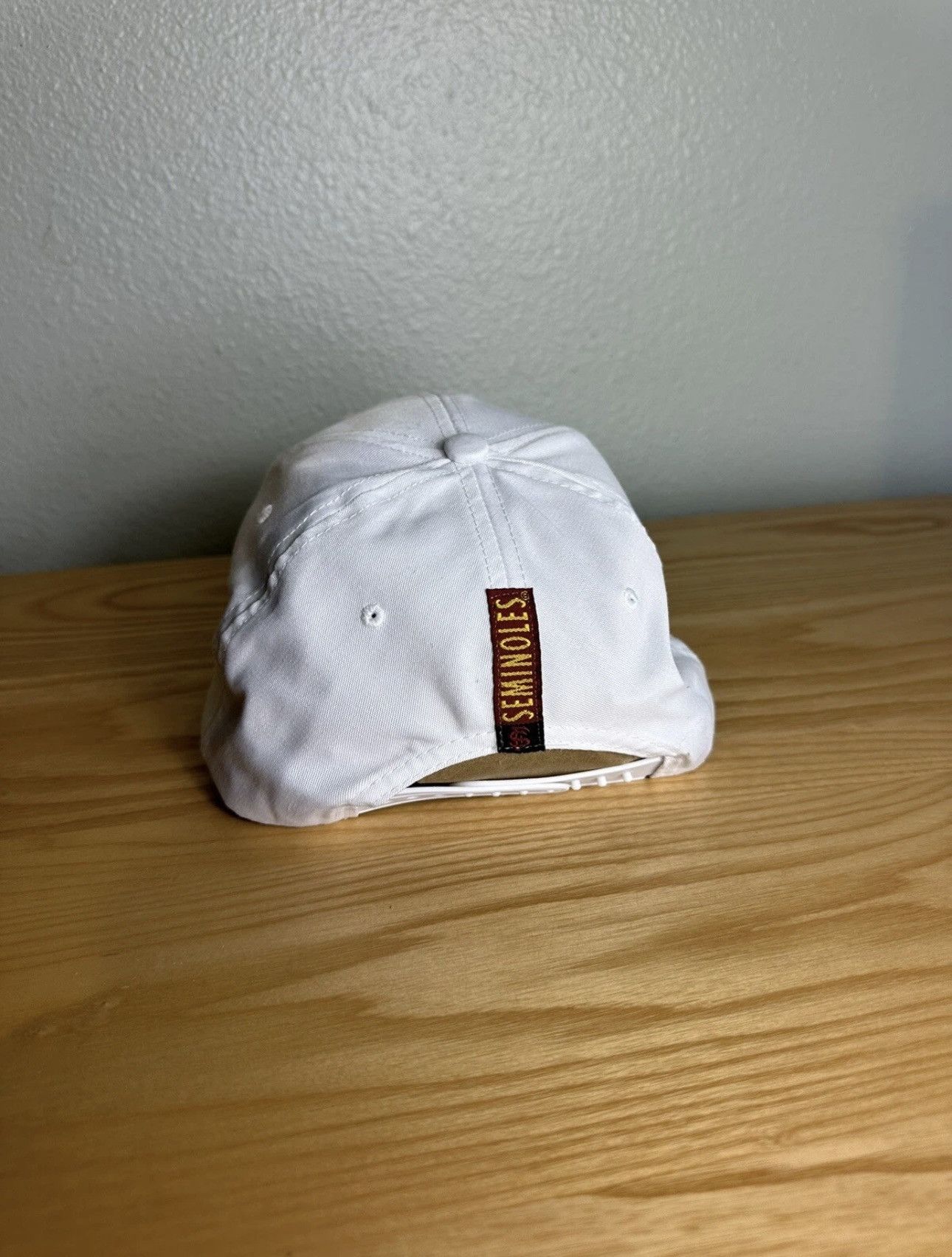 Vintage Vintage FSU Noles Snapback Hat – White and Garnet Football Size ONE SIZE - 4 Thumbnail