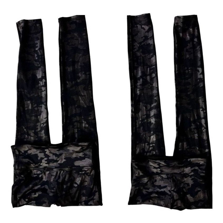 Spanx Spanx Look At Me Now Black Camo Leggings XS Extra Small Size 22" - 3 Thumbnail