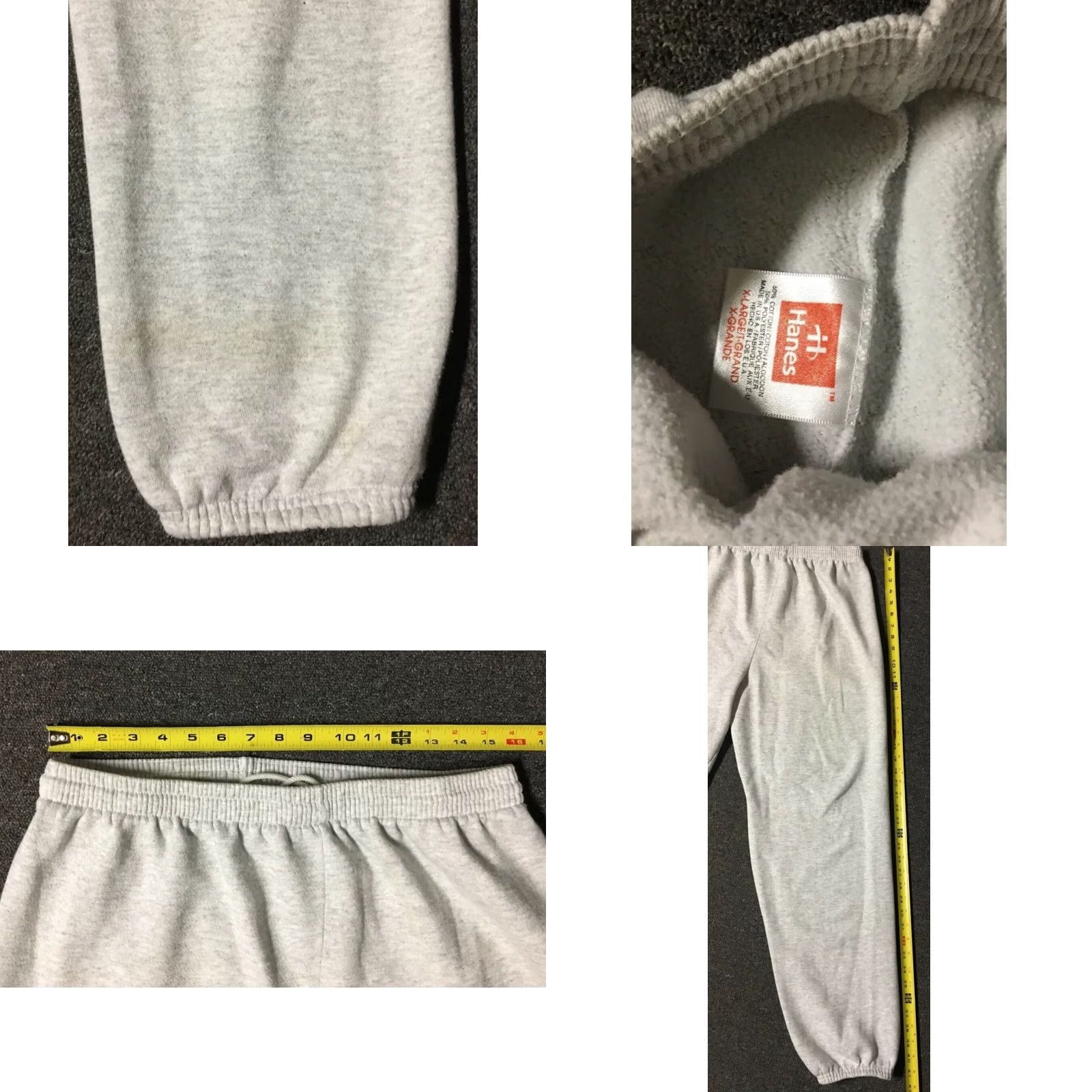 Hanes VINTAGE Hanes Sweatpants XL Men Gray 90s Grunge USA 50/50 Distressed Activewear Drawstring Pants Size US 36 / EU 52 - 8 Thumbnail