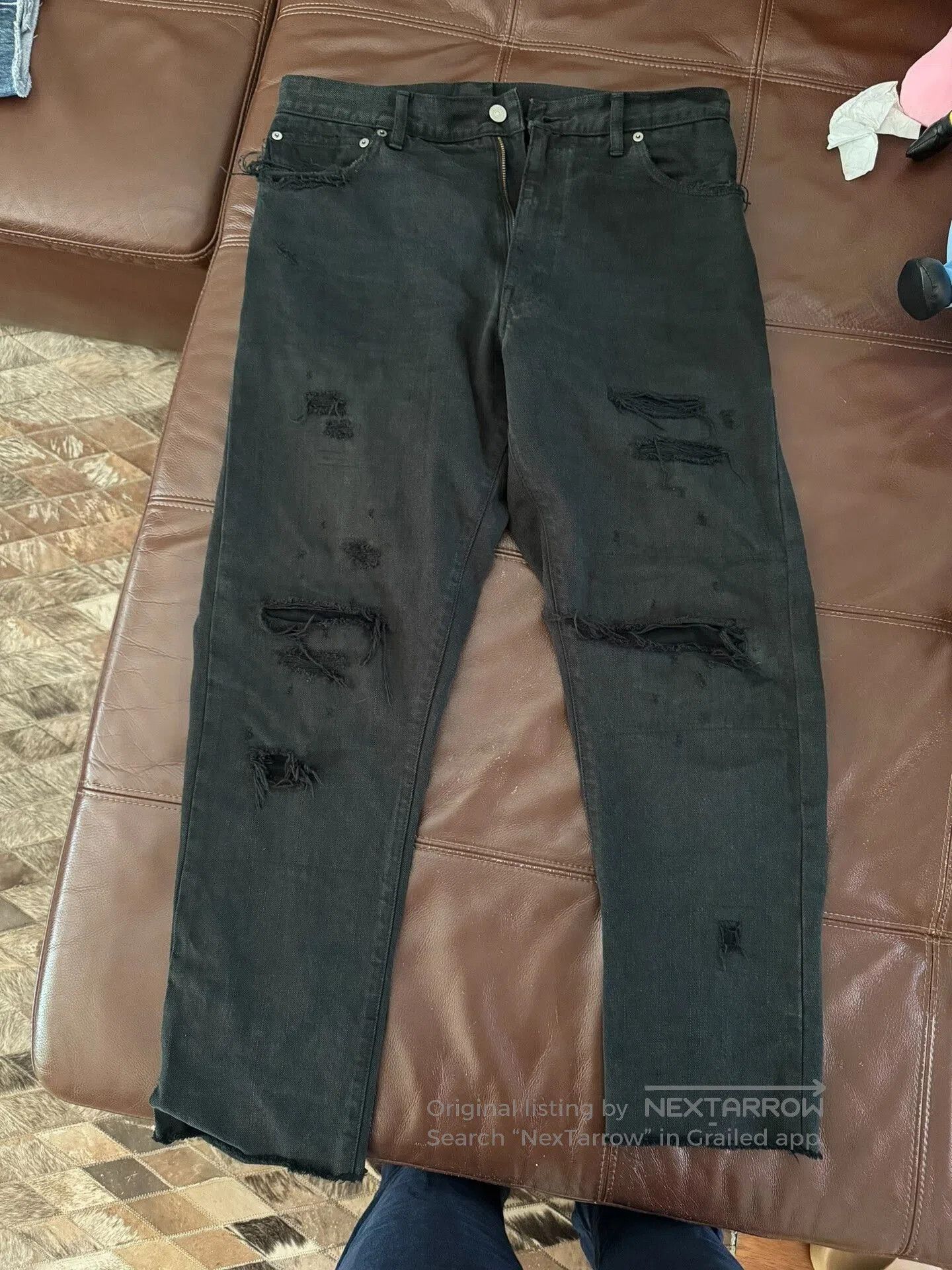 Visvim visvim journeyman black crash denim pants. Size US 32 / EU 48 - 1 Thumbnail