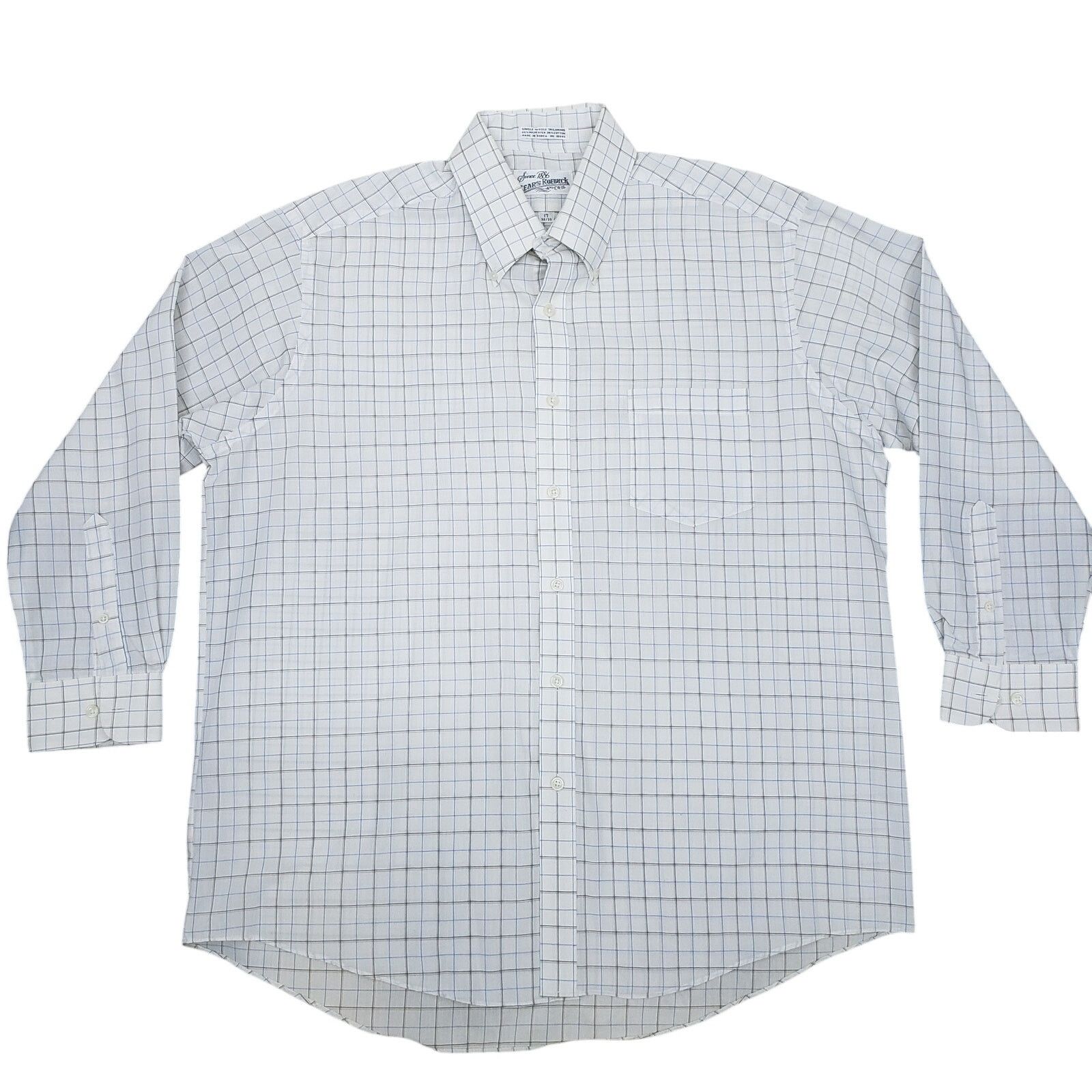 Sears × Vintage Vintage Sears Roebucks And Co. Shirt Single Needle Check 17 Size US L / EU 52-54 / 3 - 3 Thumbnail