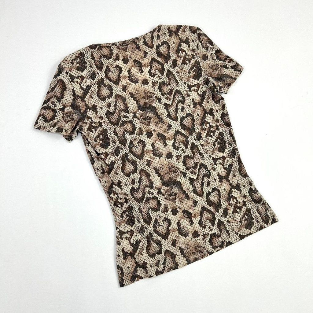 Dolce & Gabbana y2k D&G tan snakeskin print short sleeve top Size S / US 4 / IT 40 - 2 Thumbnail