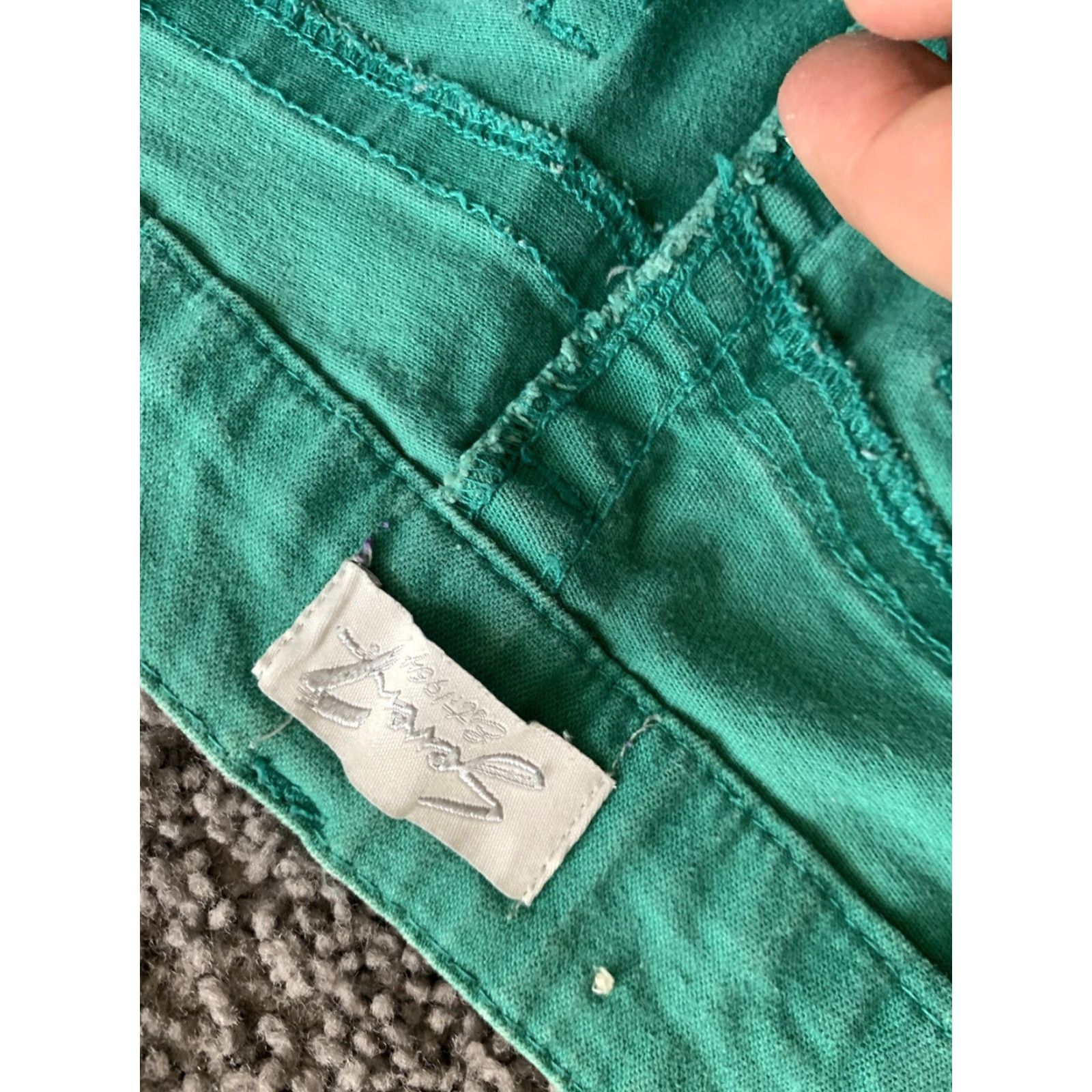 Vintage Seven 7 Capri Jeans Womens Size 6 Green Distressed Comfort Denim Regular Size 28" / US 6 / IT 42 - 7 Thumbnail