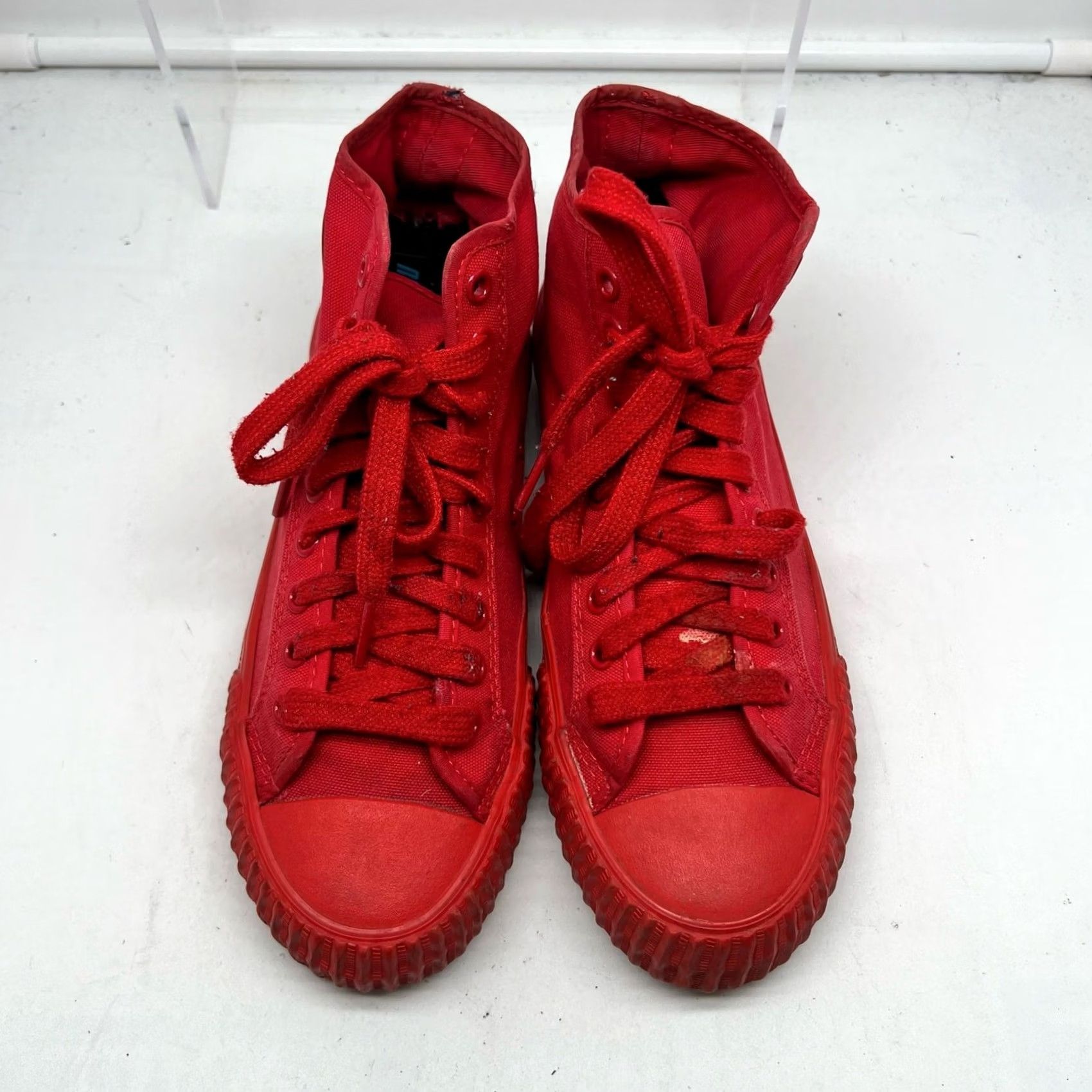 Vintage PF Flyers Shoes Womens 8.5 Center Hi Red Canvas High Top Sneakers Skate Womens Shoes Red 8.5 Sneakers Size M / US 6-8 / IT 42-44 - 3 Thumbnail