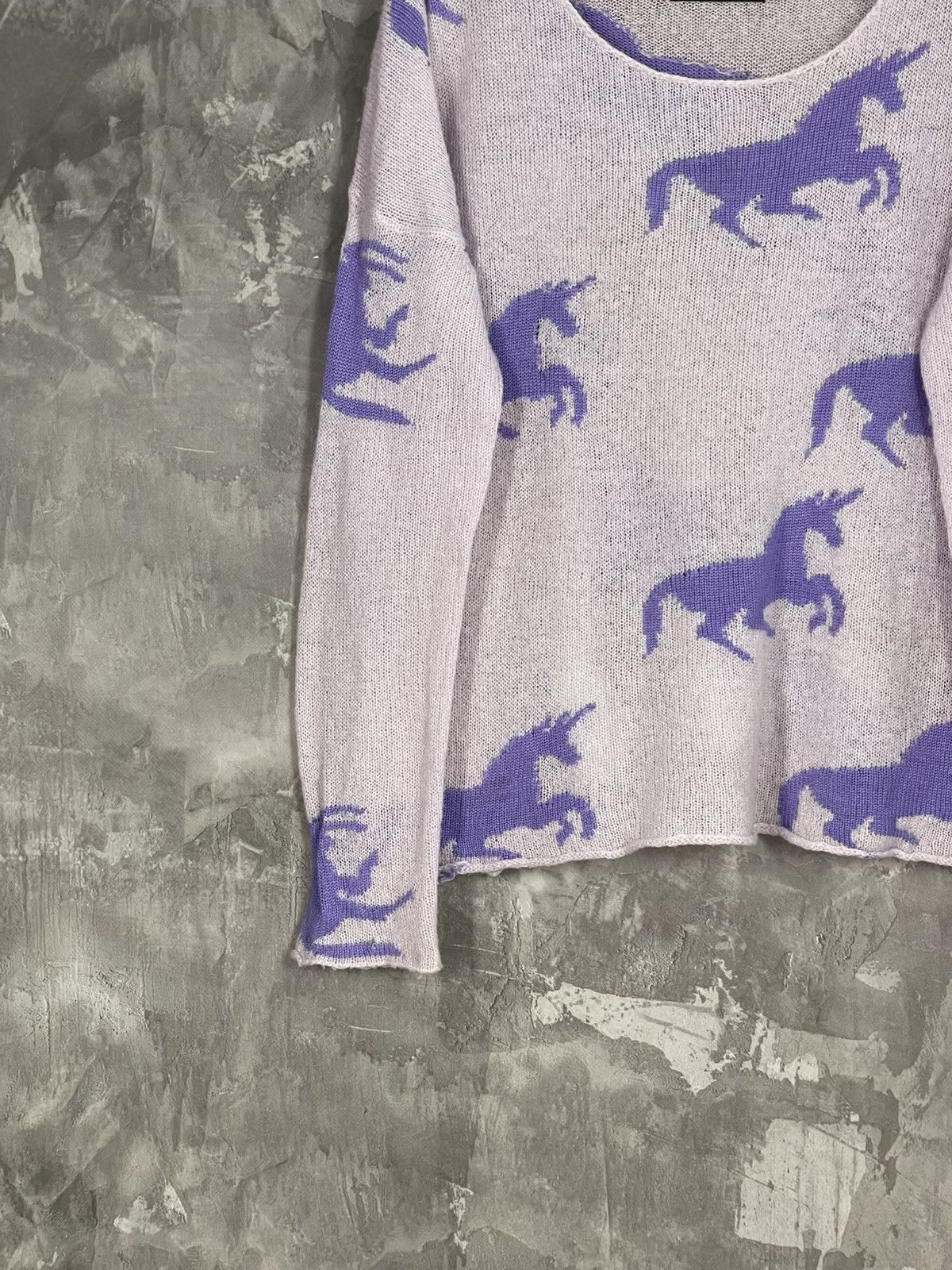 Drop Dead Clothing × Japanese Brand AVANT GARDE Y2K UNICORN PURPLE DROP DEAD KNIT SWEATER Size M / US 6-8 / IT 42-44 - 5 Thumbnail