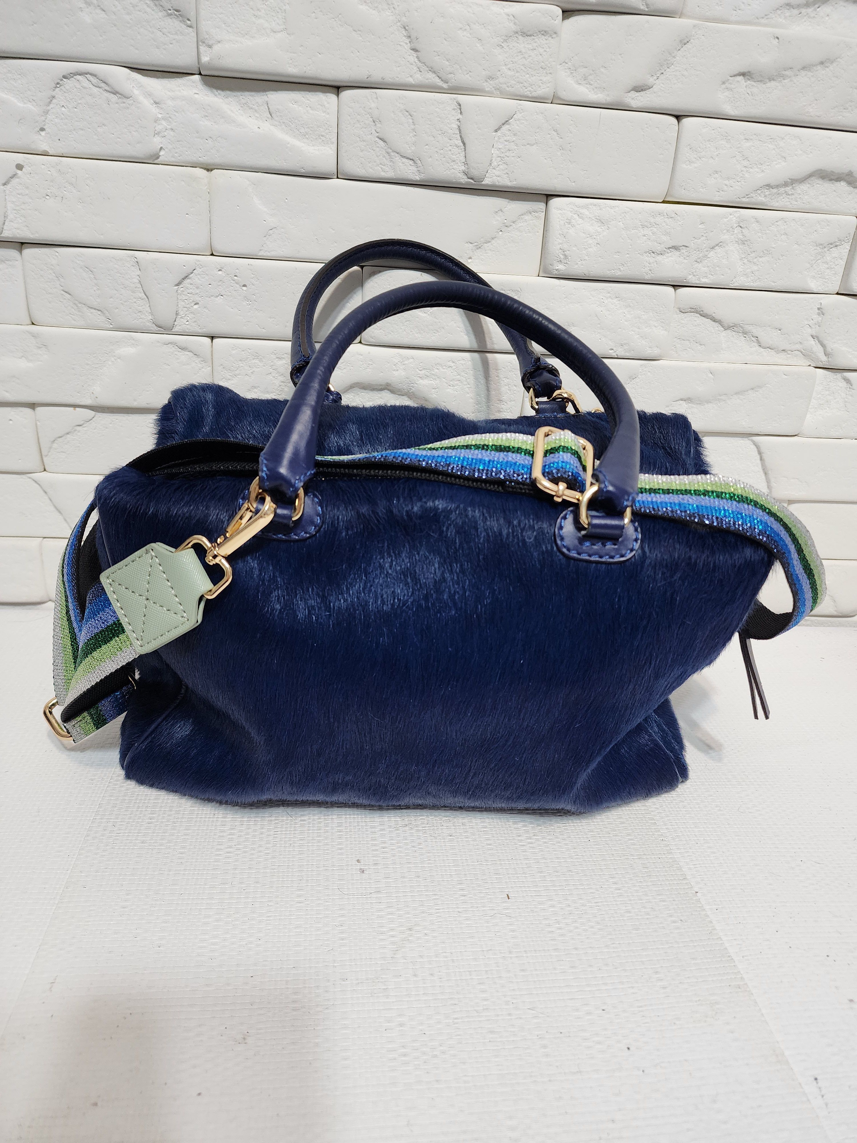 Uniqlo Blue Clutch with Strap: Zipper Closure, Two Compartments Size ONE SIZE - 2 Thumbnail