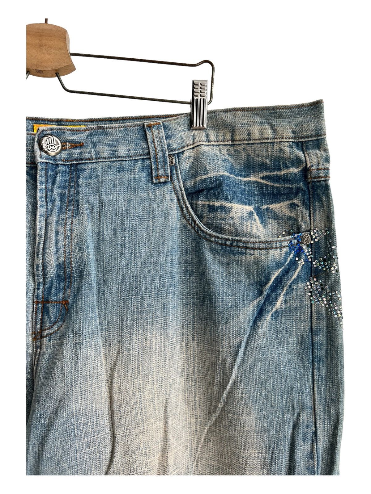 Ed Hardy Y2K Ed Hardy Style Skulls Swarovski Logo Pocket Baggy Jeans Size US 42 / EU 58 - 12 Thumbnail