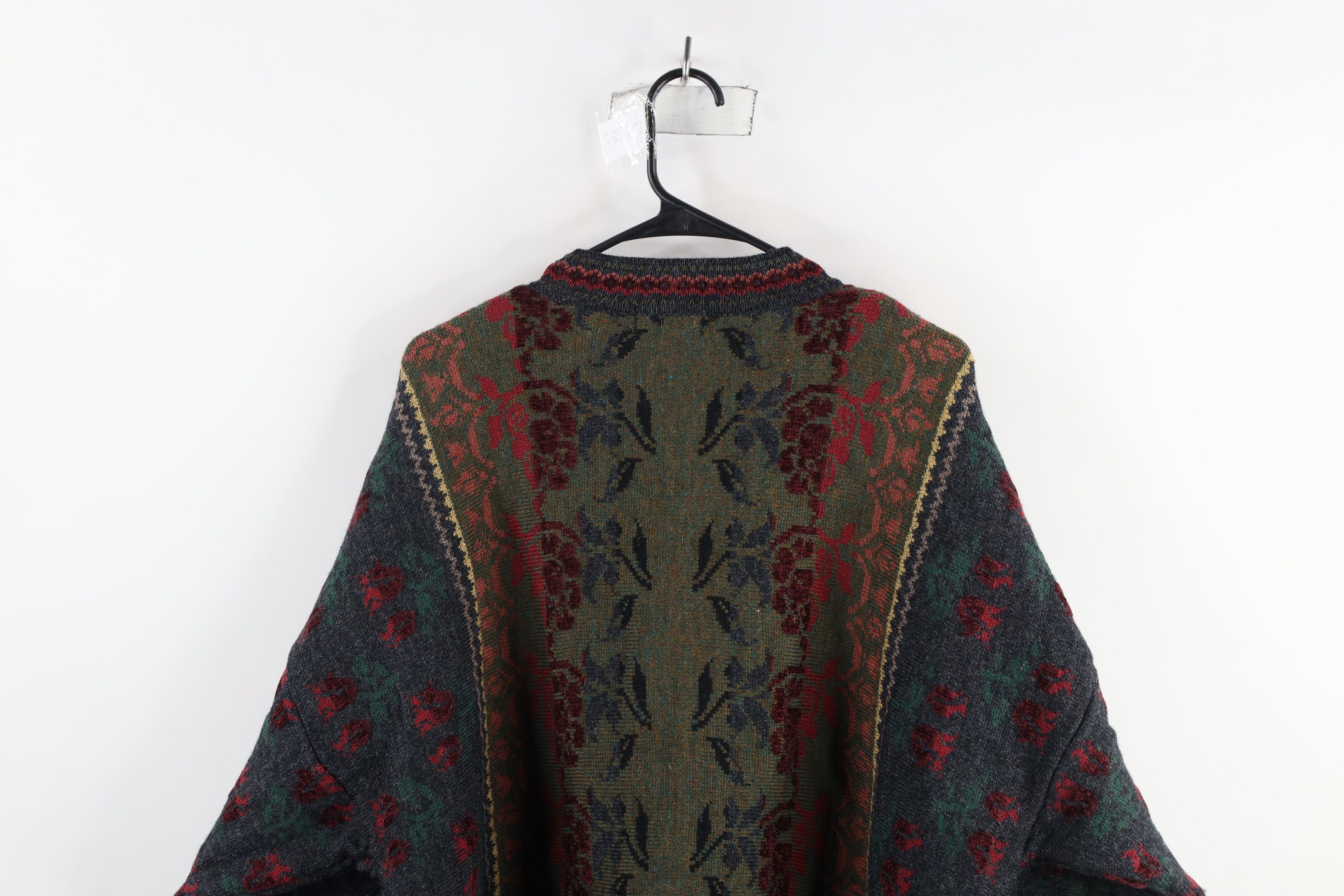 Vintage Vintage 90s Streetwear Knit Flower Tapestry Cardigan Sweater Size 3XL / US 20-22 - 9 Thumbnail
