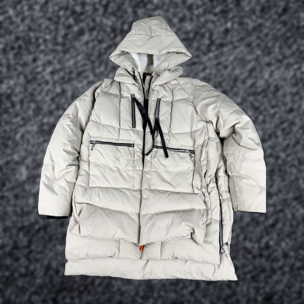 Vintage Orolay Down Parka Coat Womens Large Beige Hooded Puffer Full Zip Pockets YRF092D Size L / US 10 / IT 46 - 1 Thumbnail