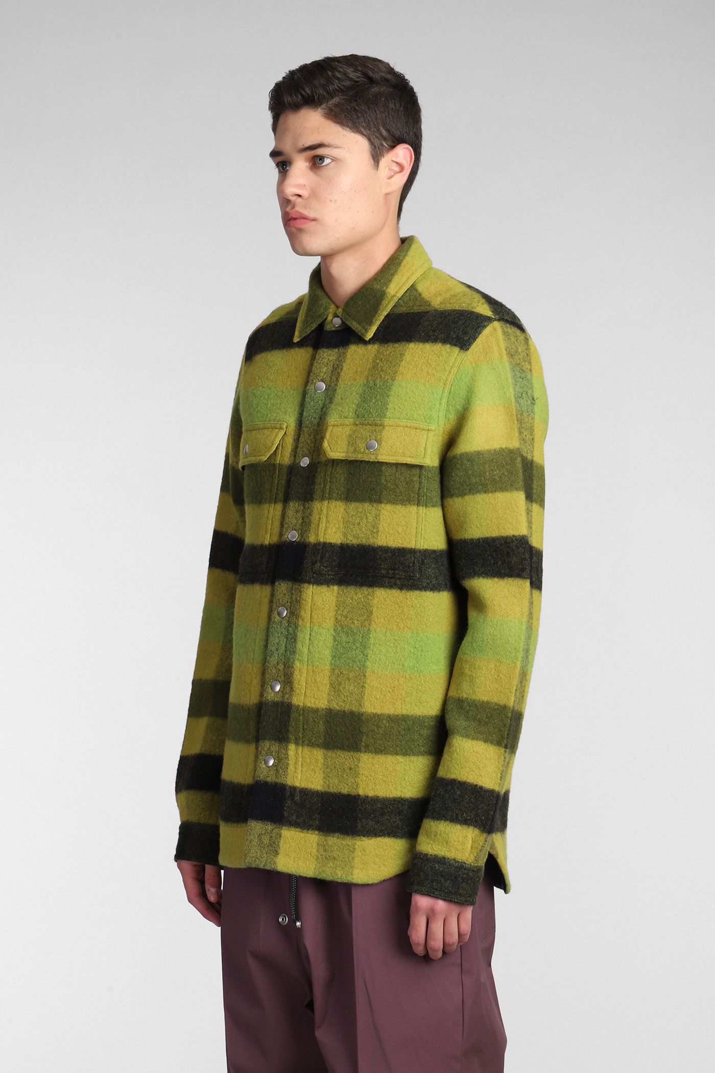 Rick Owens o1y0325 Checked Shirt in Multicolor Size US M / EU 48-50 / 2 - 2 Thumbnail