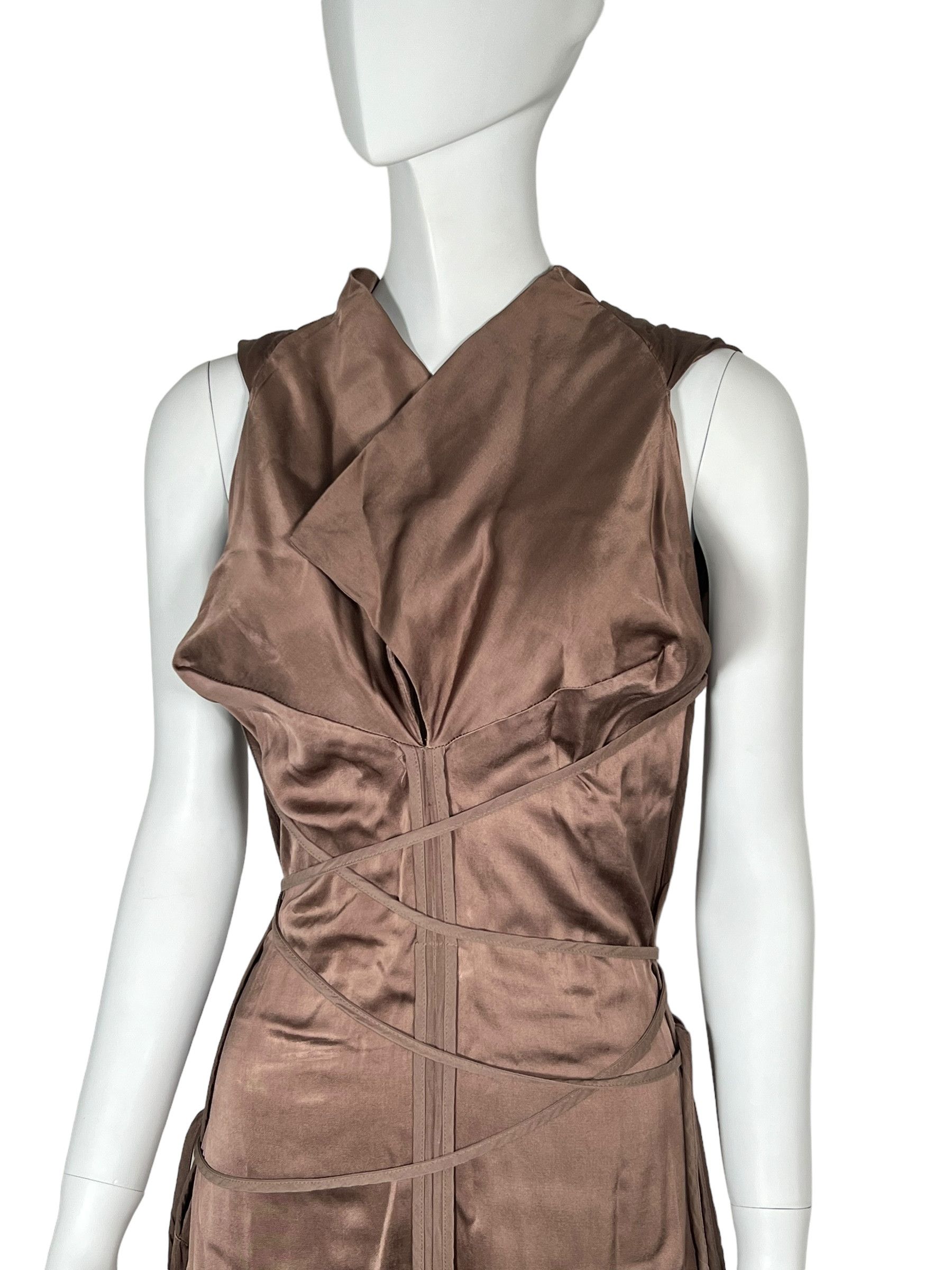 Vivienne Westwood Vivienne Westwood 1990s Brown Draped Dress Size M / US 6-8 / IT 42-44 - 4 Thumbnail