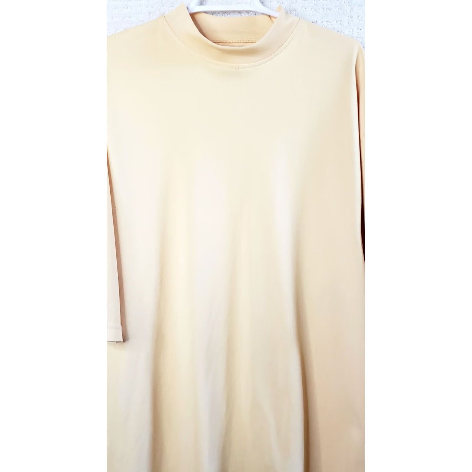 Footjoy Footjoy FJ Golf Shirt Men's XL Pale Yellow Mock Neck Pullover Short Sleeve Casual FJ on Back Neck Size US XL / EU 56 / 4 - 2 Thumbnail