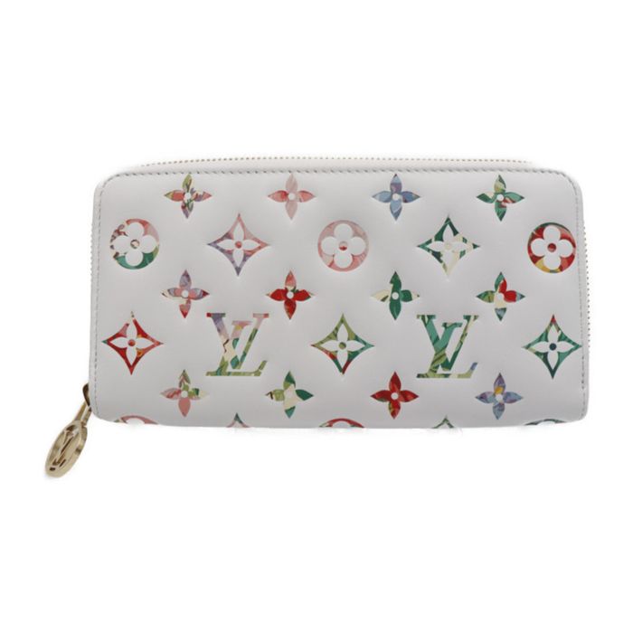 LOUIS VUITTON Metallic Monogram LV Garden Zippy Wallet Silver 1296486