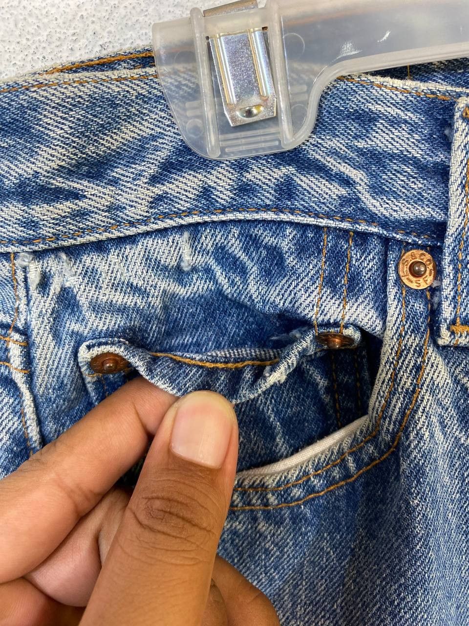 Levi's vintage levis 501 nice faded design denim Size US 29 - 6 Thumbnail
