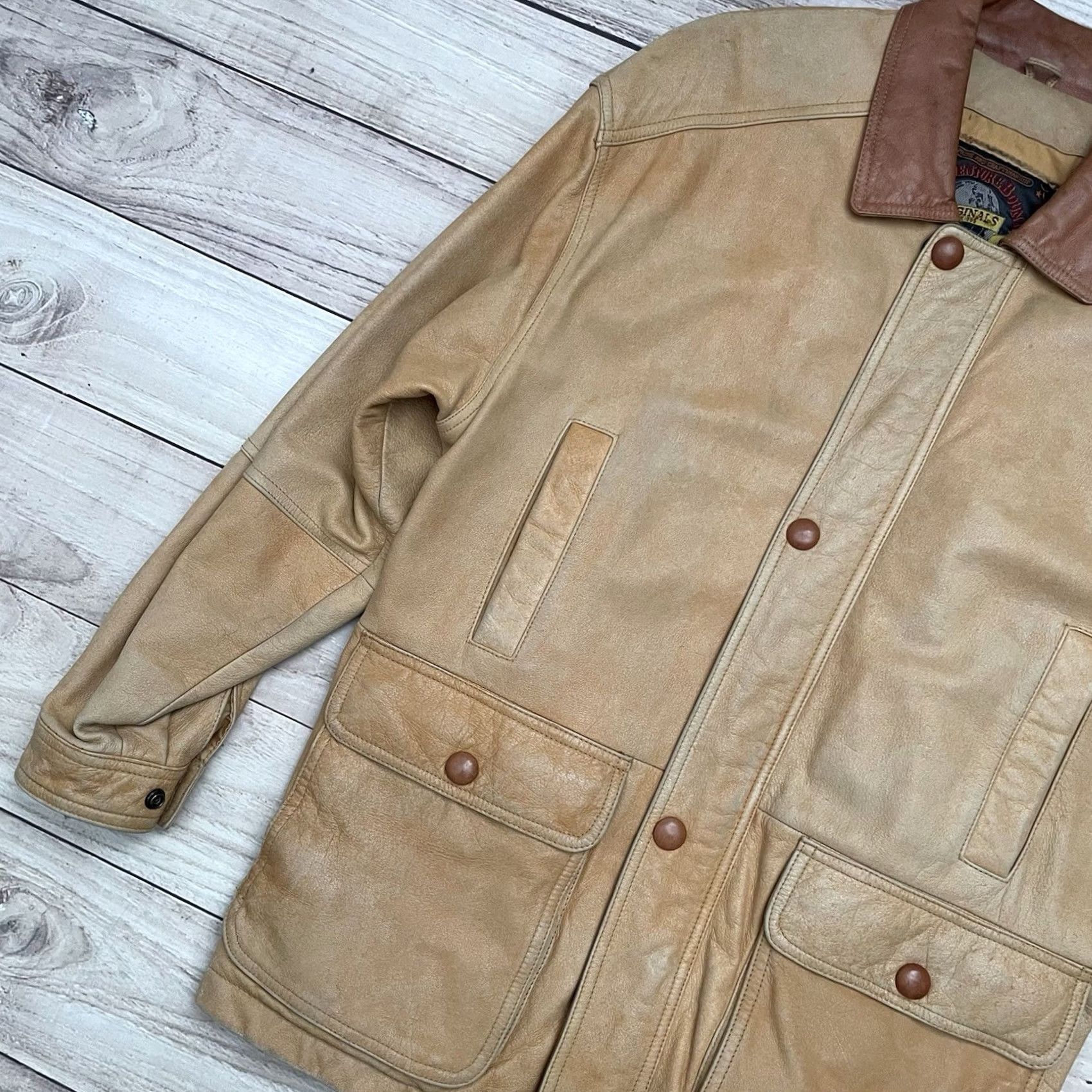 Vintage VINTAGE Wilsons Leather Jacket Military 90s Brown Chore Insulated Lined Mid-Length Zip Men S Regular Brown Size US S / EU 44-46 / 1 - 3 Thumbnail