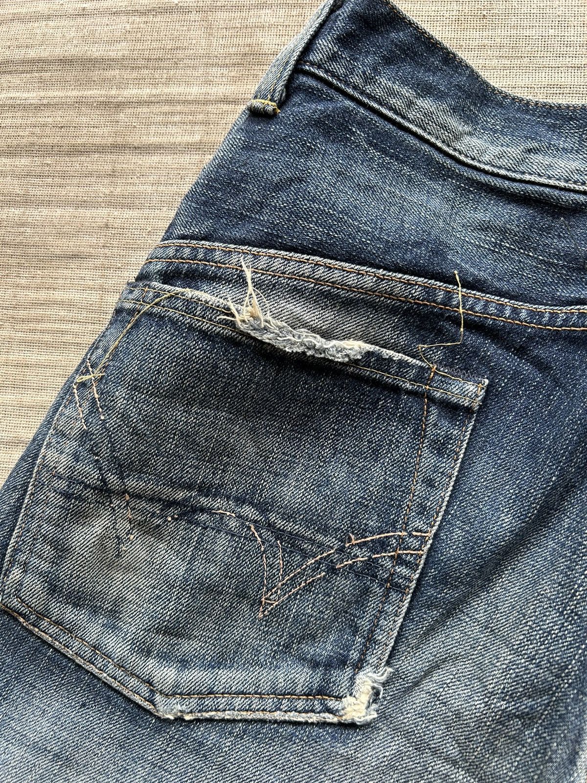 Vintage Edwin505 half Selvedge Distressed denim