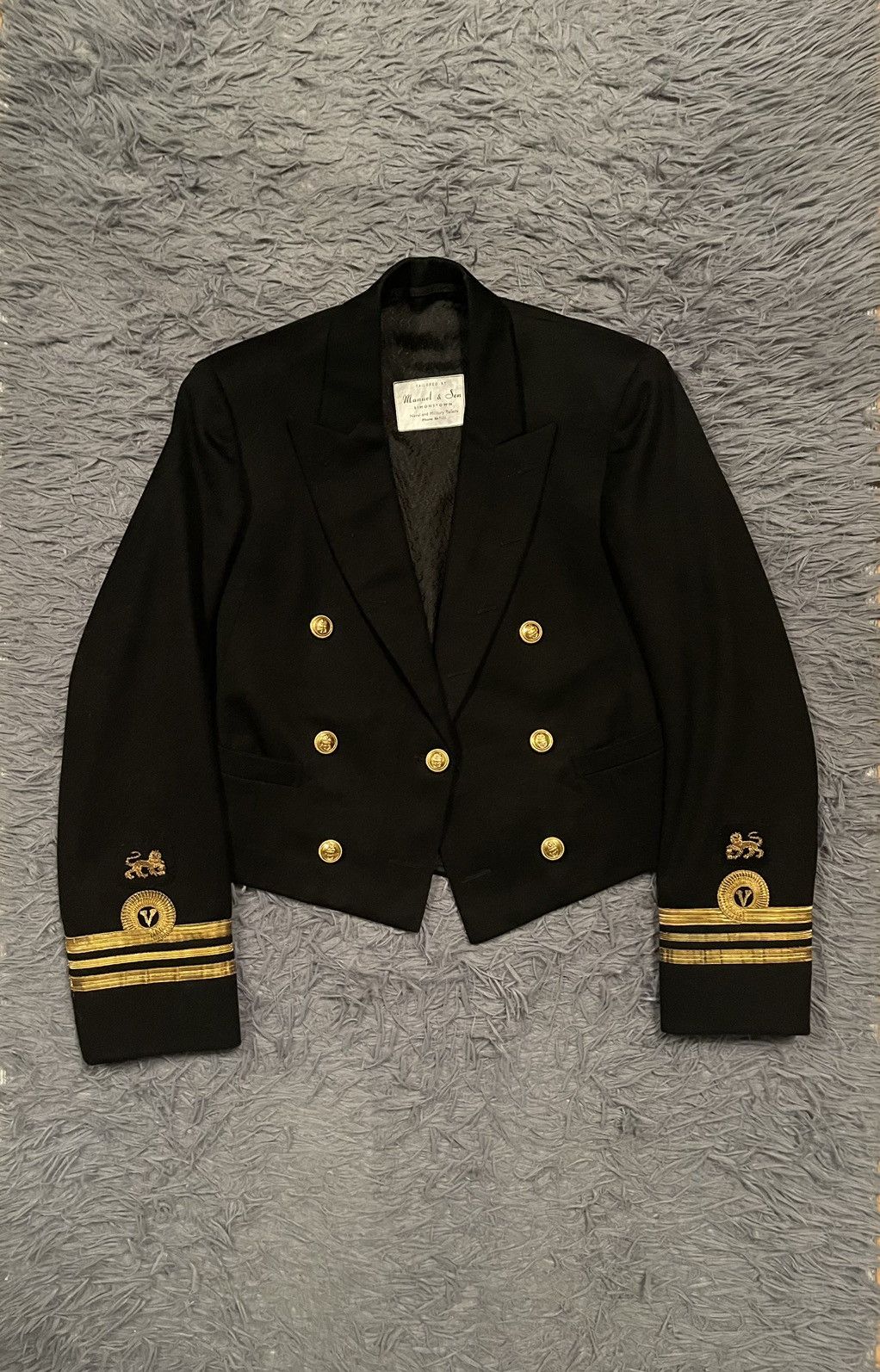 image of Archival Clothing x Military 1960S VTG British Uk Sailor Military Army Uniform Blazer in Black (Siz