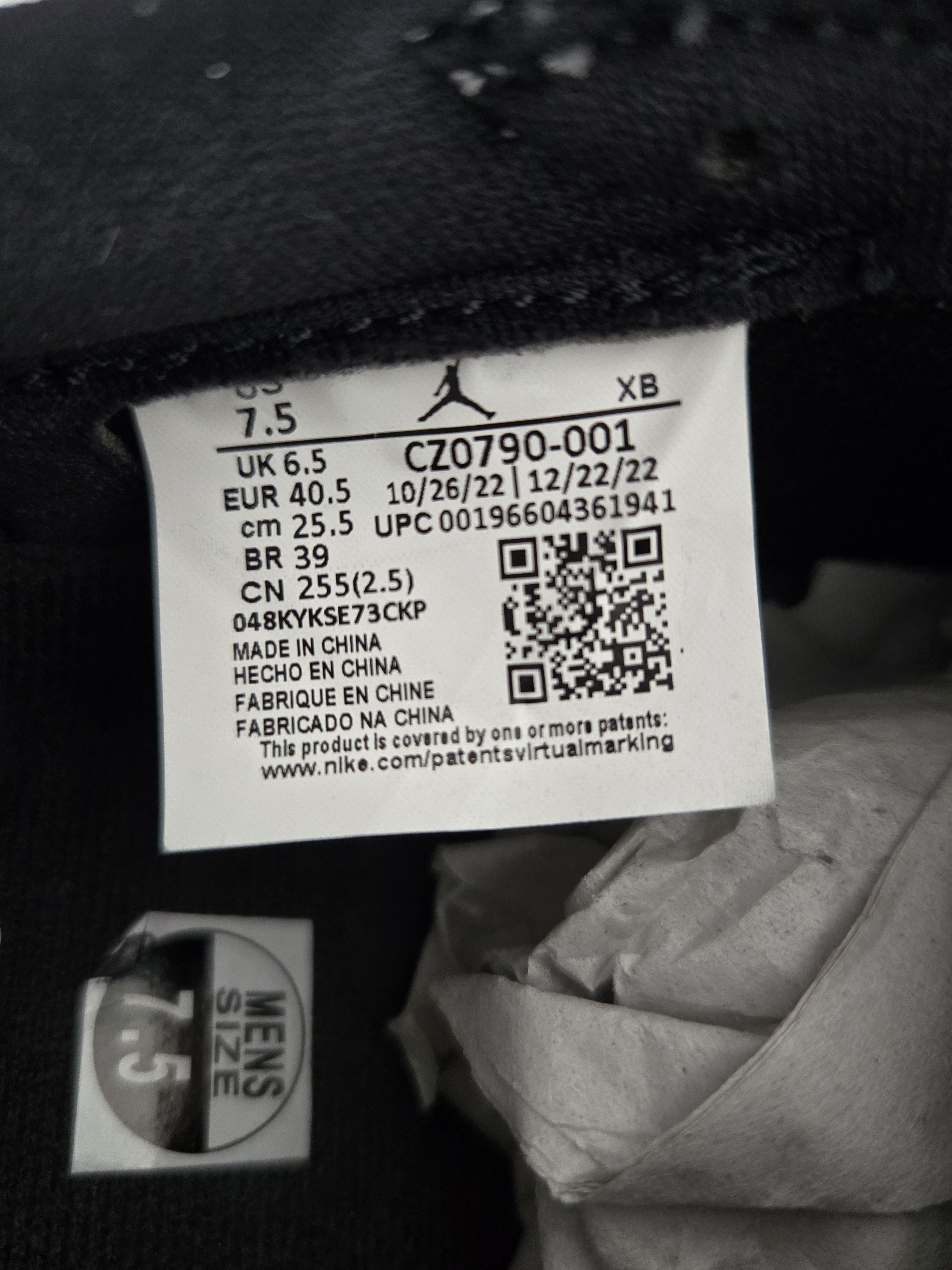 Nike Air Jordan 1 Retro Low OG Black Cement Size US 7.5 / EU 40-41 - 8 Thumbnail