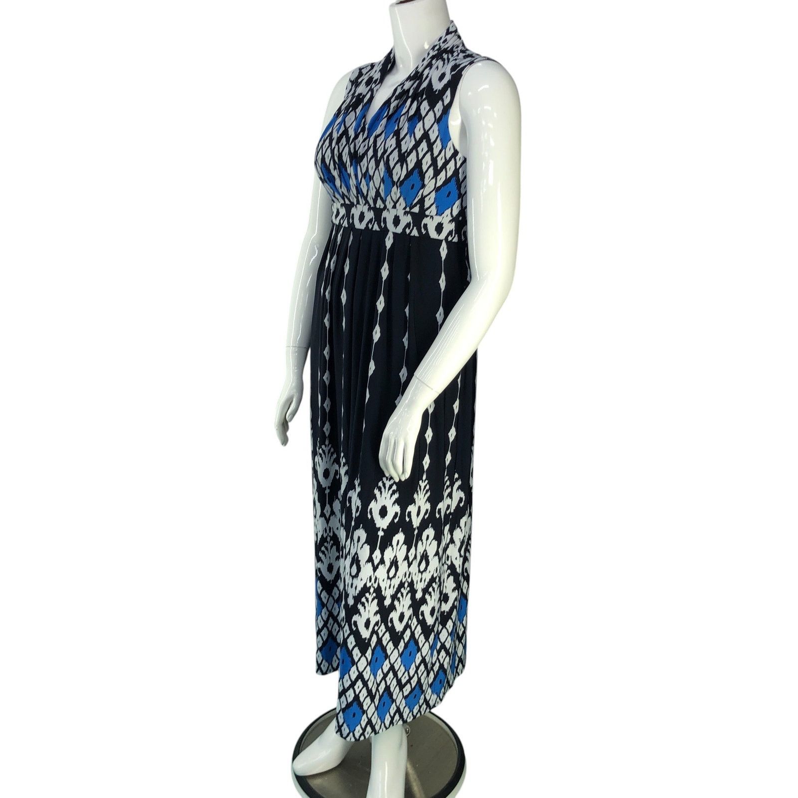 Chicos Chicos Size 1 US 8 Dress Maxi Sleeveless Ikat Stretch Blue Size M / US 6-8 / IT 42-44 - 4 Thumbnail